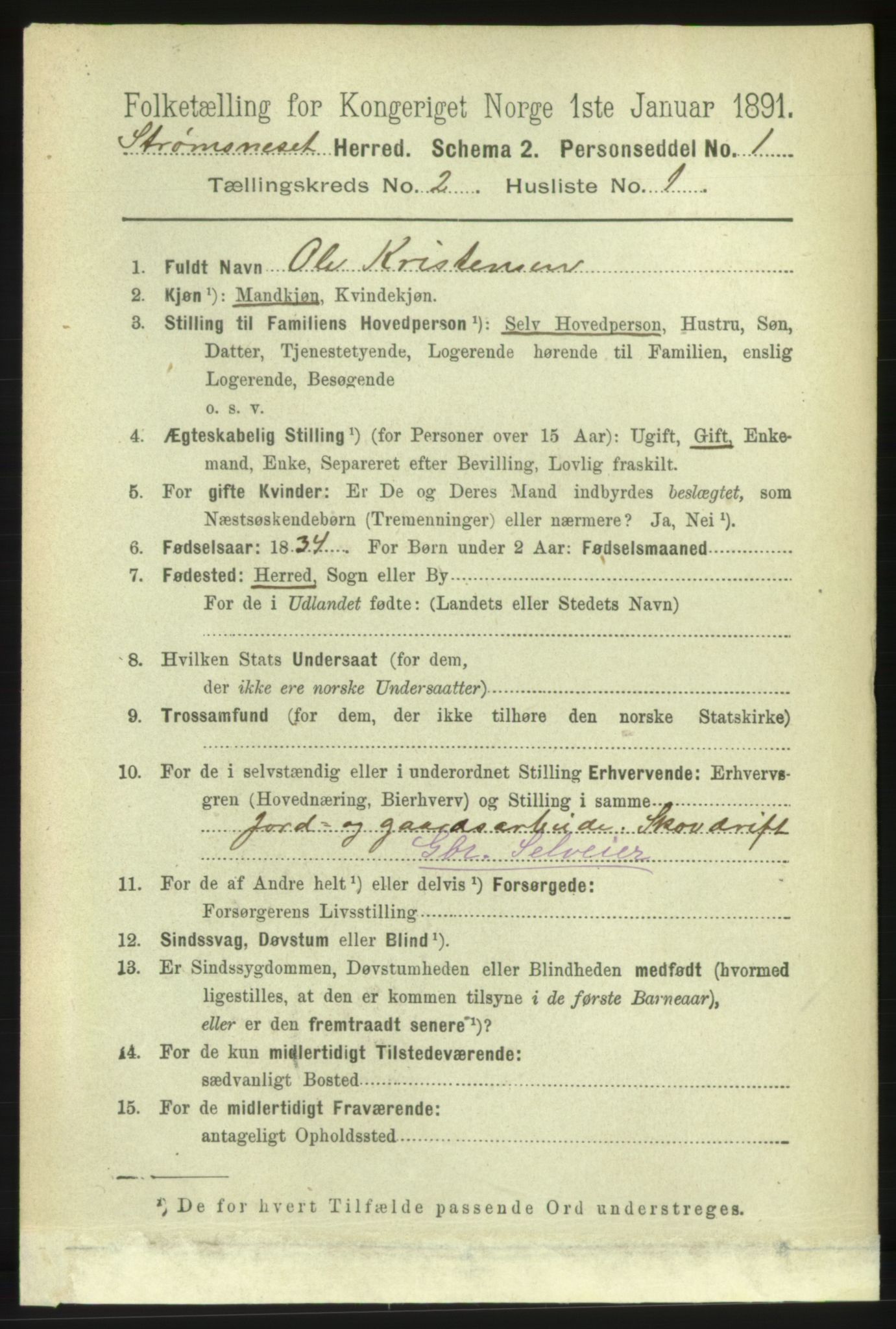 RA, 1891 census for 1559 Straumsnes, 1891, p. 212