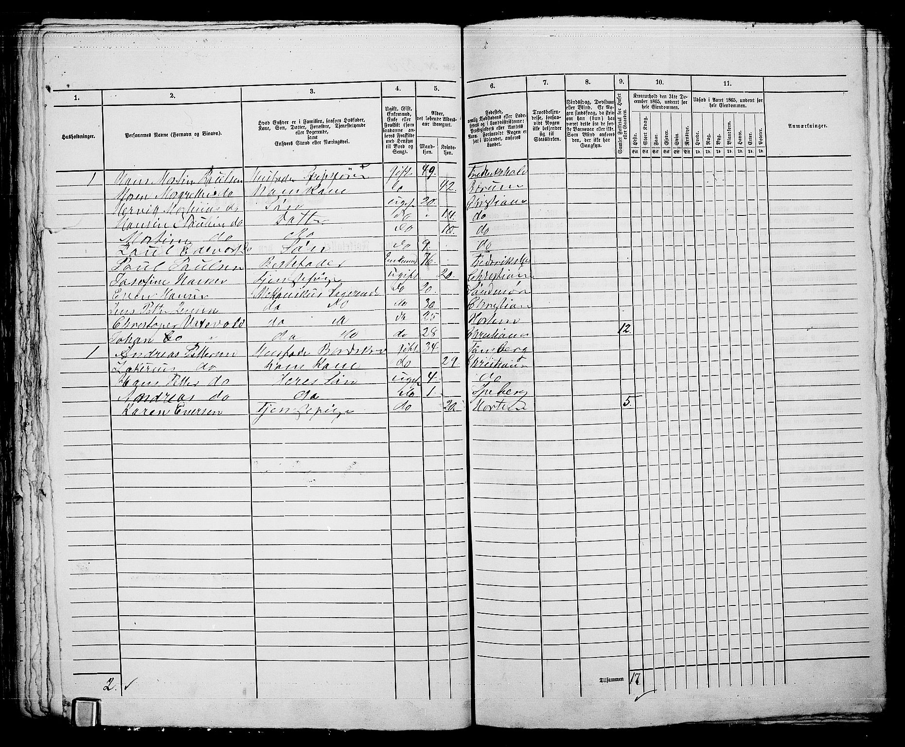 RA, 1865 census for Kristiania, 1865, p. 4134