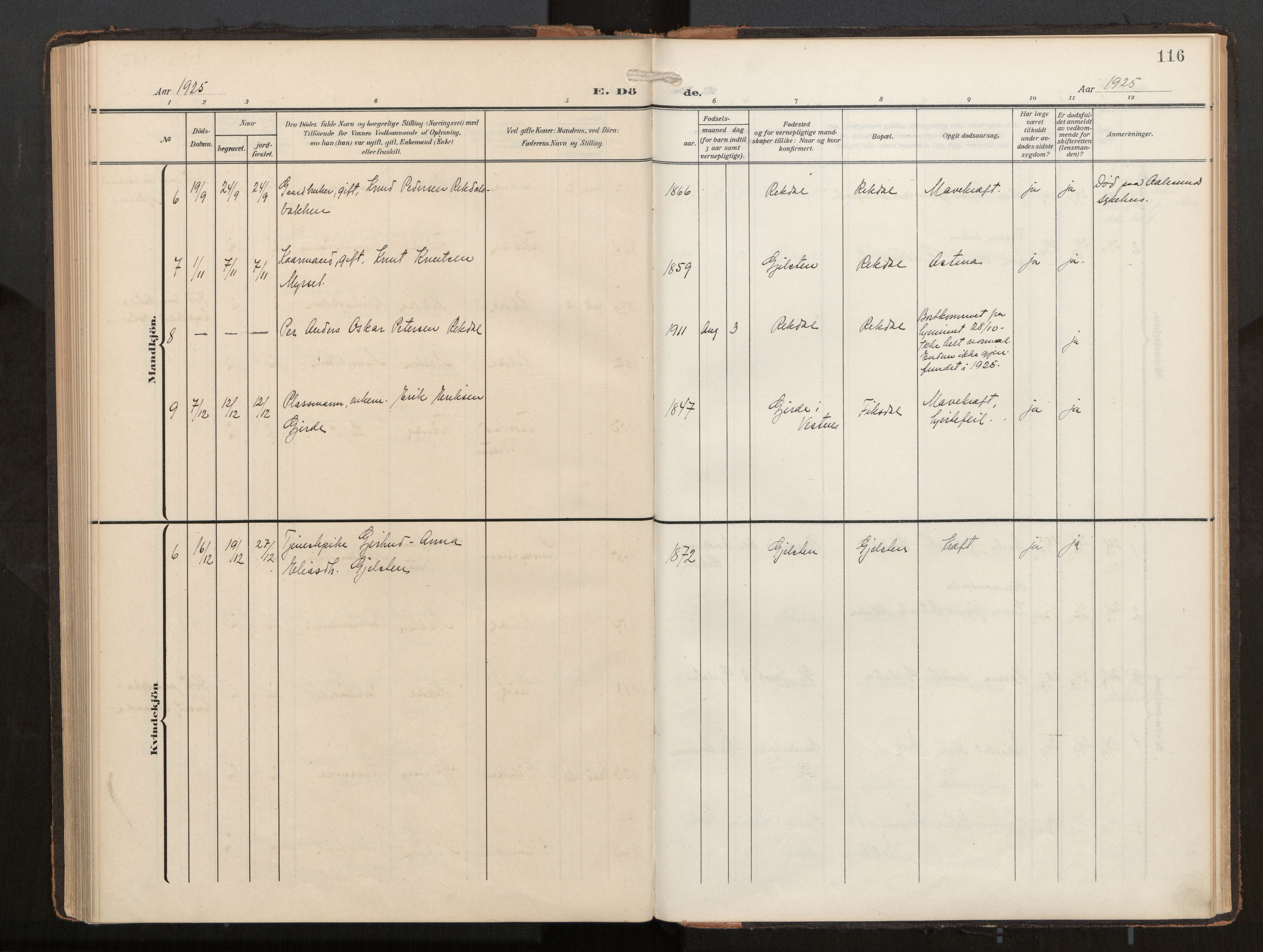 Ministerialprotokoller, klokkerbøker og fødselsregistre - Møre og Romsdal, AV/SAT-A-1454/540/L0540b: Parish register (official) no. 540A03, 1909-1932, p. 116