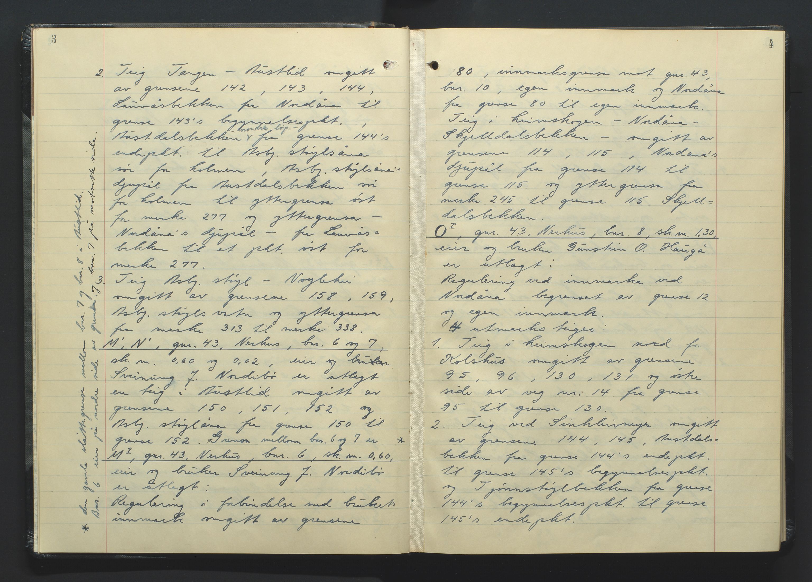 Setesdal jordskifterett, AV/SAK-1541-0008/F/Fa/Faa/L0002: Jordskifteprotokoll med gårdsregister, Setesdal domssokn nr 17, 1954