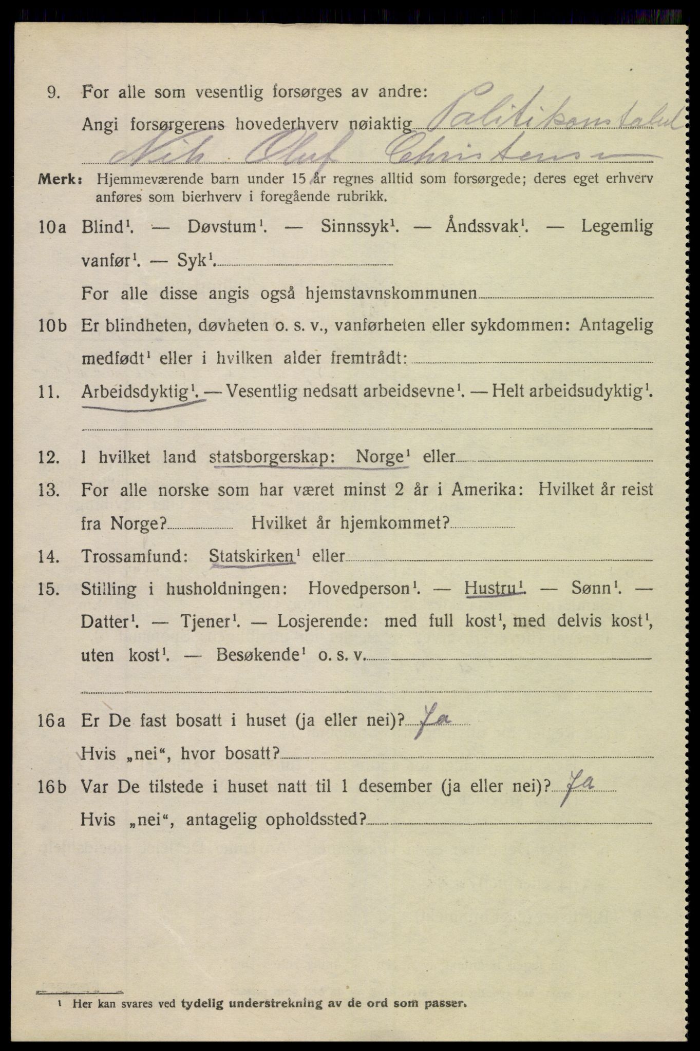 SAK, 1920 census for Arendal, 1920, p. 24951