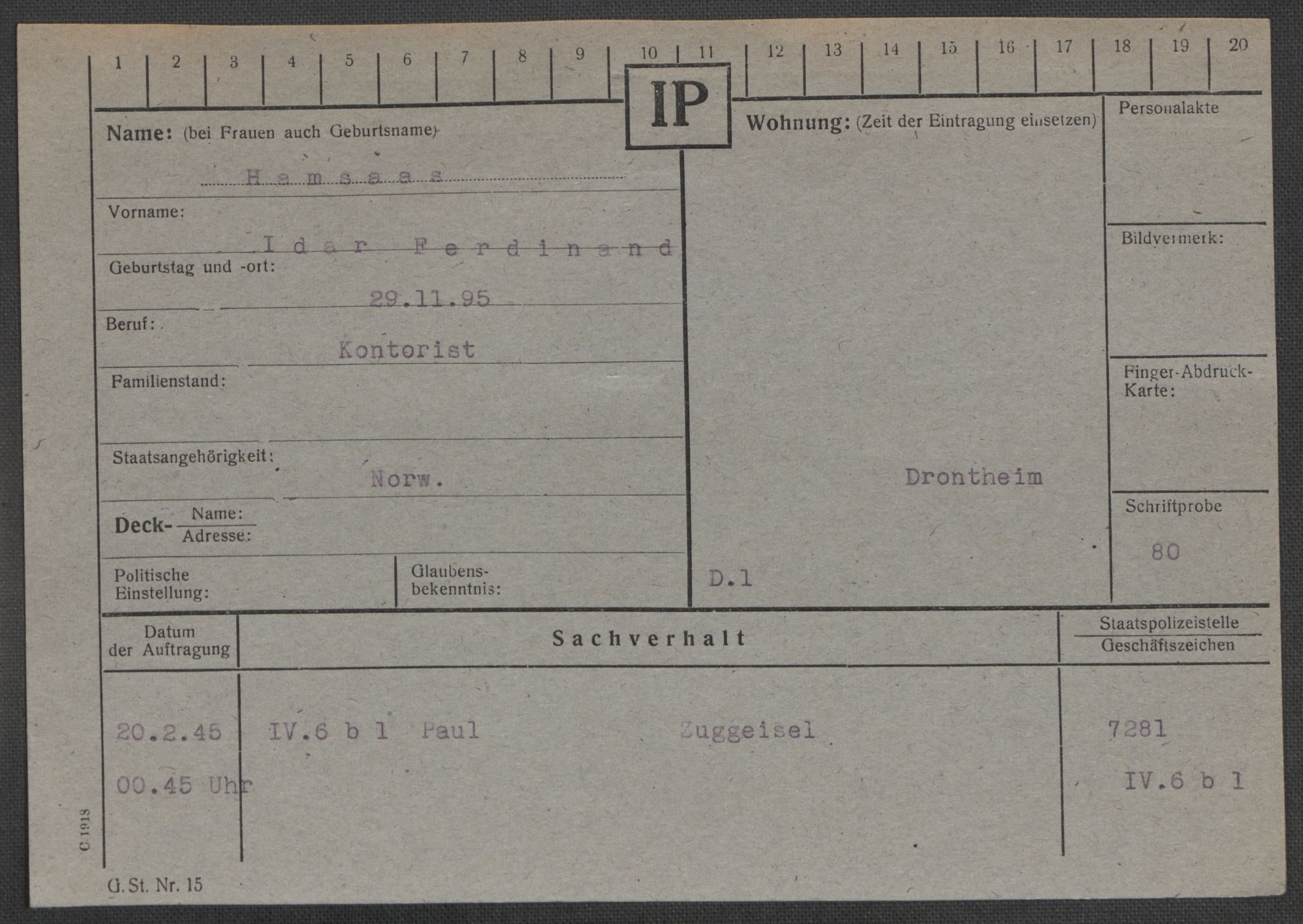 Befehlshaber der Sicherheitspolizei und des SD, AV/RA-RAFA-5969/E/Ea/Eaa/L0004: Register over norske fanger i Møllergata 19: Hal-Hæ, 1940-1945, p. 112