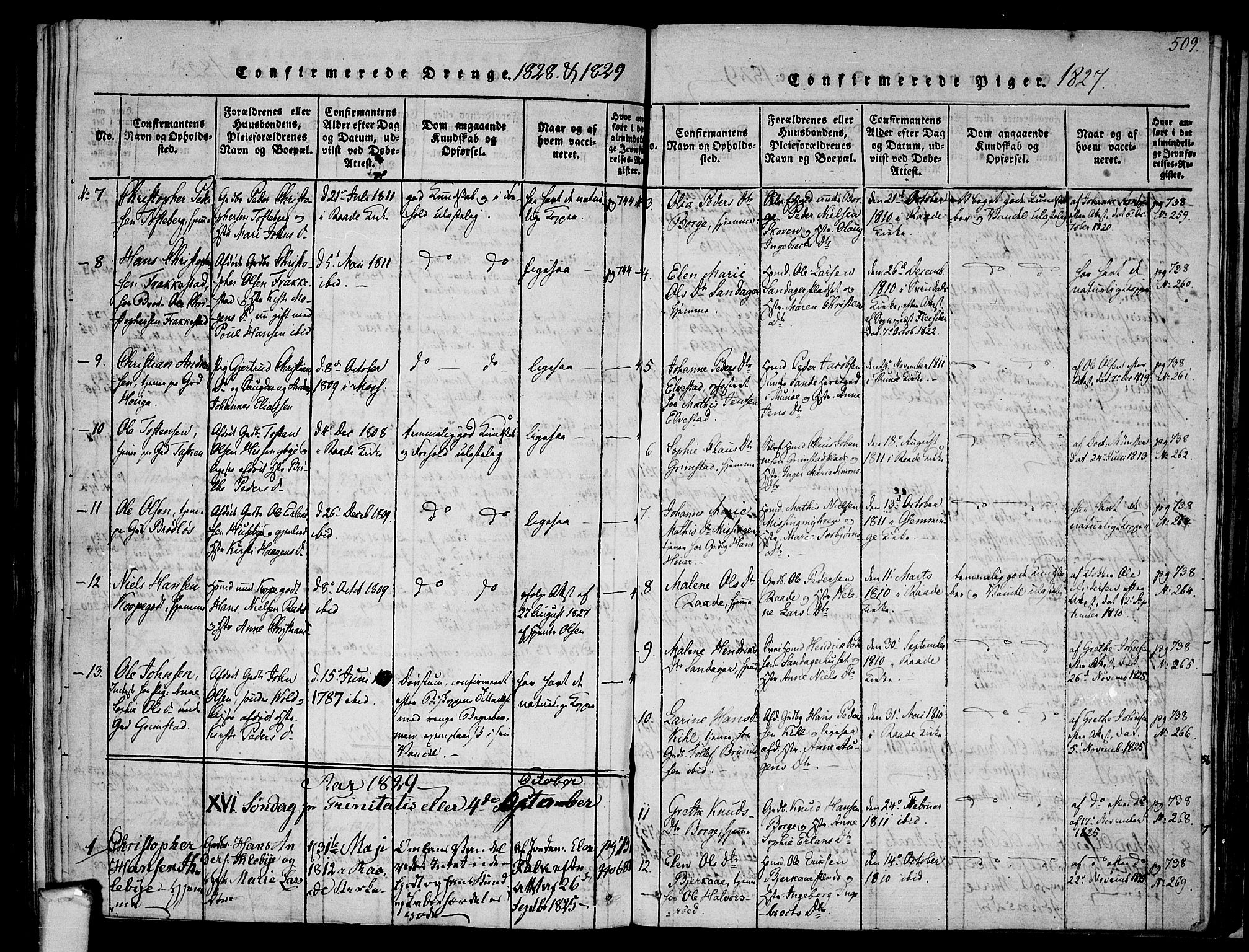 Råde prestekontor kirkebøker, SAO/A-2009/F/Fa/L0004: Parish register (official) no. 4, 1814-1830, p. 508-509