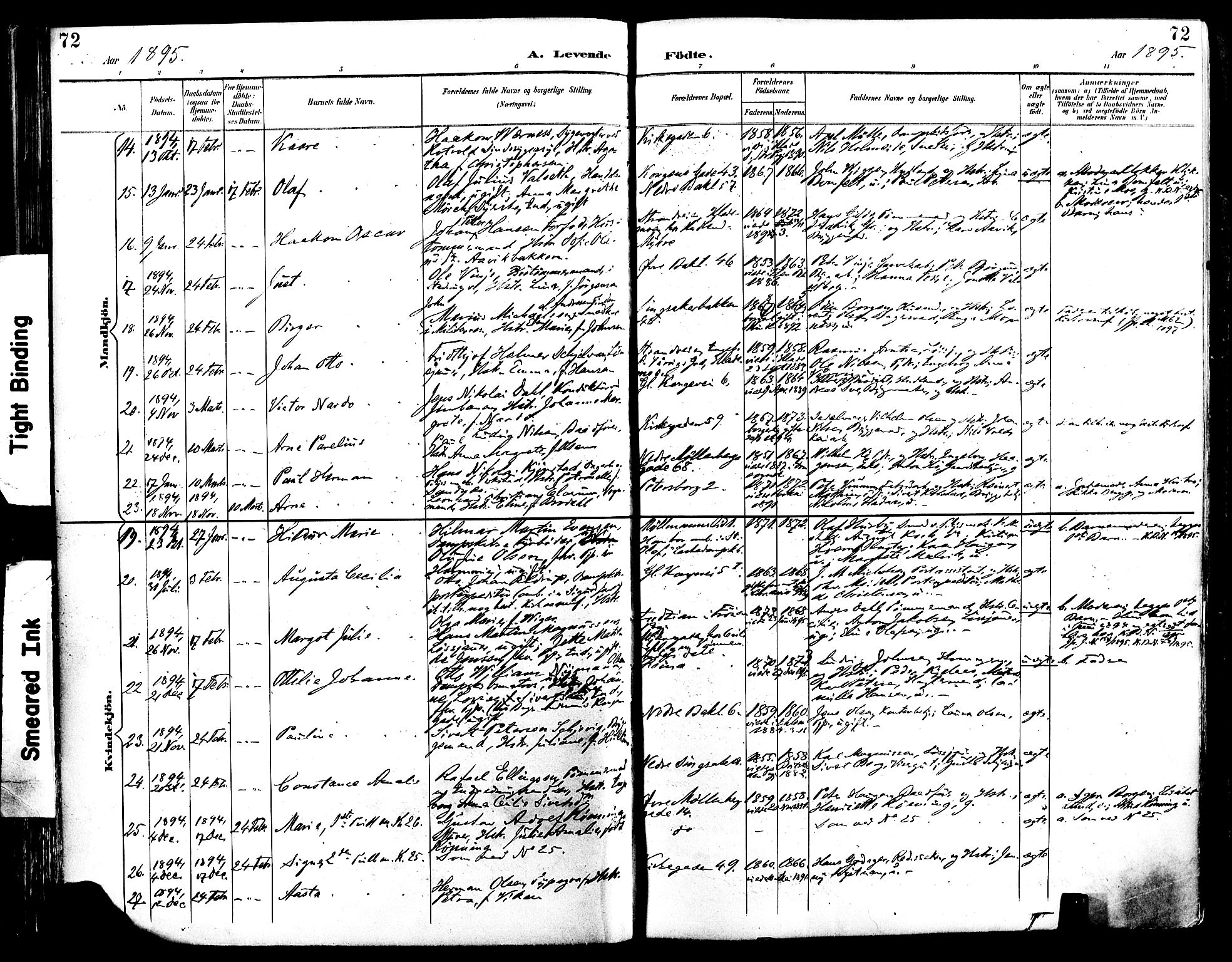 Ministerialprotokoller, klokkerbøker og fødselsregistre - Sør-Trøndelag, AV/SAT-A-1456/604/L0197: Parish register (official) no. 604A18, 1893-1900, p. 72