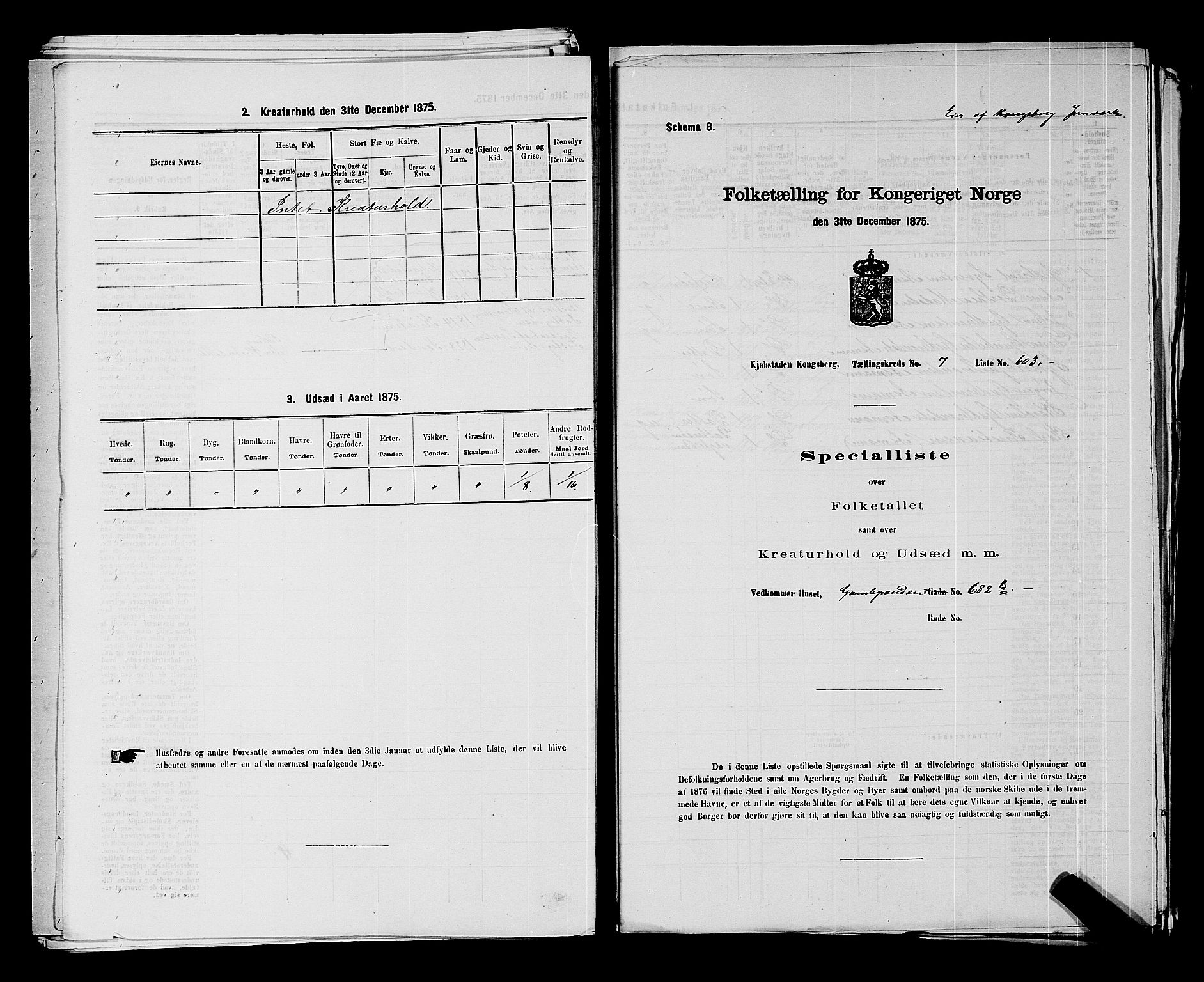 SAKO, 1875 census for 0604B Kongsberg/Kongsberg, 1875, p. 1329