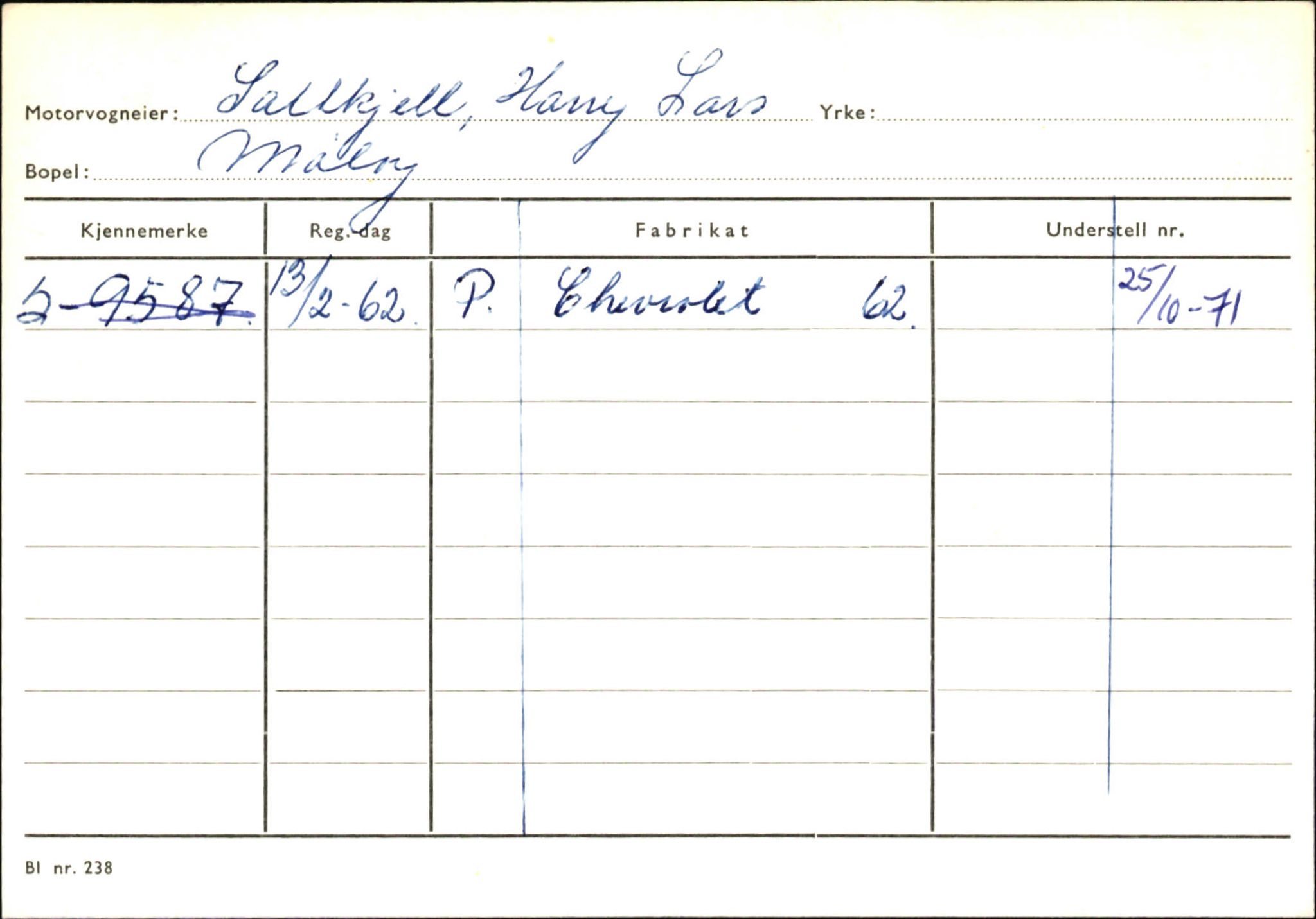 Statens vegvesen, Sogn og Fjordane vegkontor, AV/SAB-A-5301/4/F/L0145: Registerkort Vågsøy S-Å. Årdal I-P, 1945-1975, p. 3