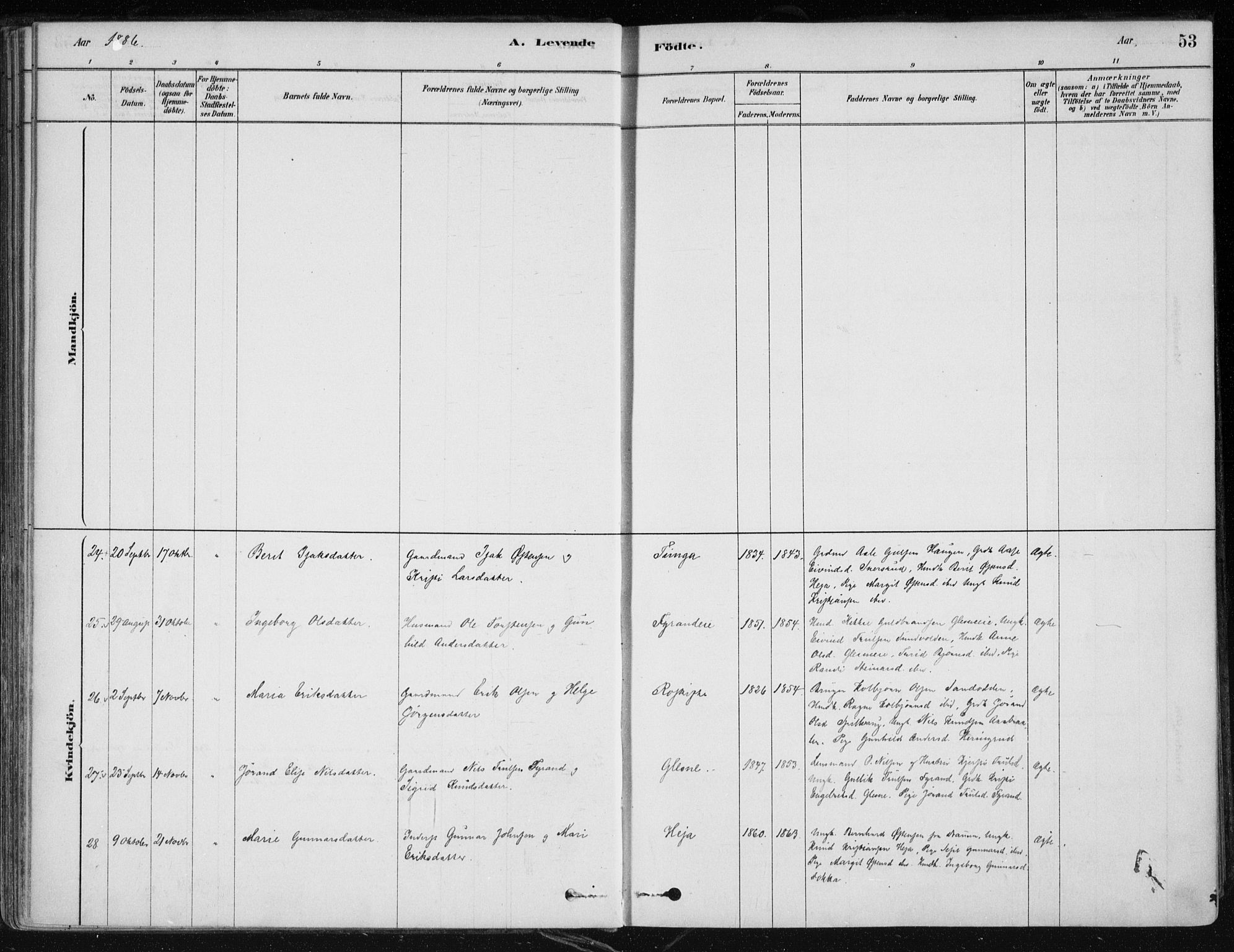 Krødsherad kirkebøker, AV/SAKO-A-19/F/Fa/L0005: Parish register (official) no. 5, 1879-1888, p. 53