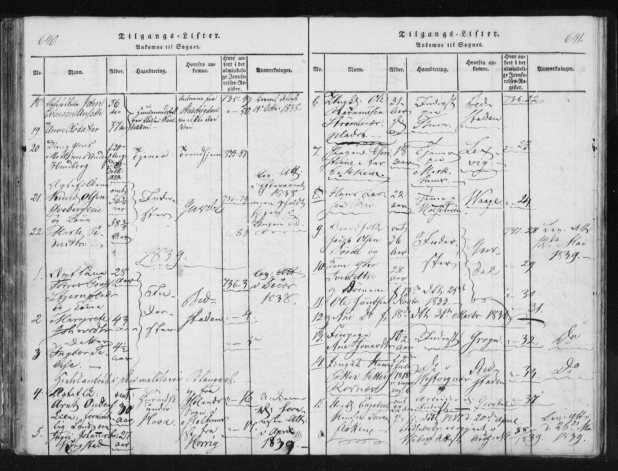 Ministerialprotokoller, klokkerbøker og fødselsregistre - Nord-Trøndelag, SAT/A-1458/744/L0417: Parish register (official) no. 744A01, 1817-1842, p. 640-641