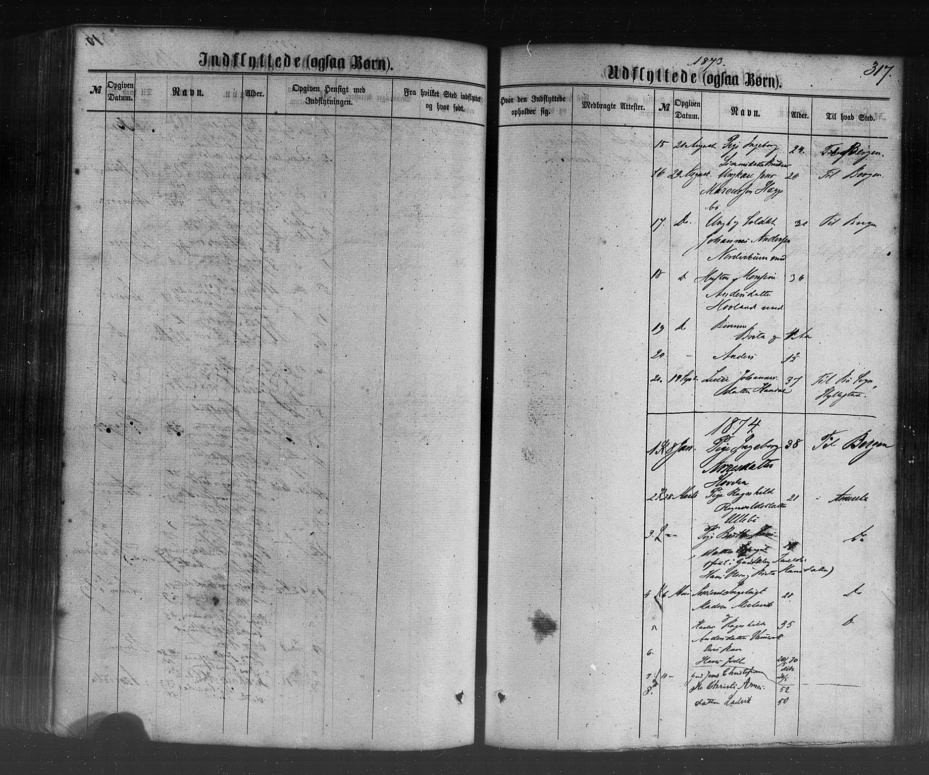 Lavik sokneprestembete, SAB/A-80901: Parish register (official) no. A 4, 1864-1881, p. 317