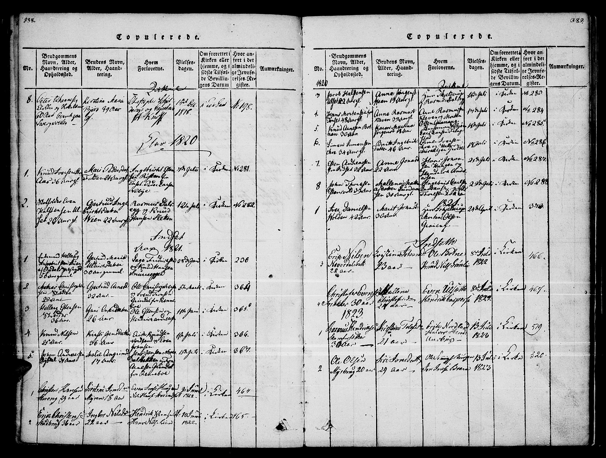 Kvikne prestekontor, AV/SAH-PREST-064/H/Ha/Haa/L0004: Parish register (official) no. 4, 1815-1840, p. 388-389