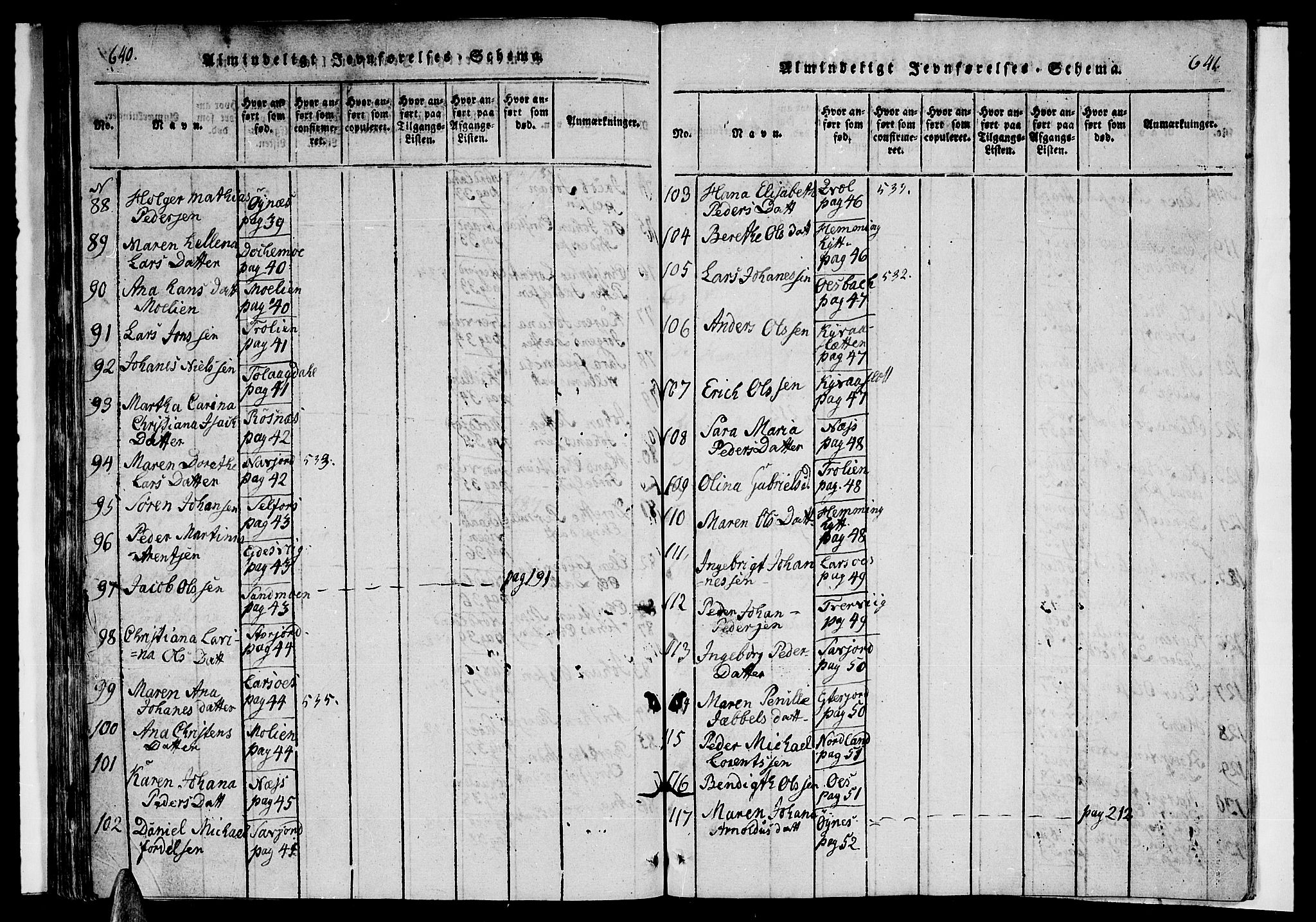 Ministerialprotokoller, klokkerbøker og fødselsregistre - Nordland, SAT/A-1459/846/L0651: Parish register (copy) no. 846C01, 1821-1841, p. 640-641