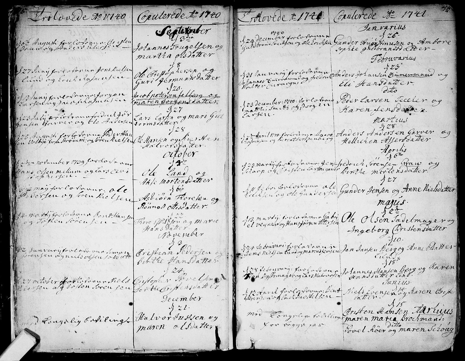 Bragernes kirkebøker, SAKO/A-6/F/Fa/L0004: Parish register (official) no. I 4, 1734-1759, p. 15-16