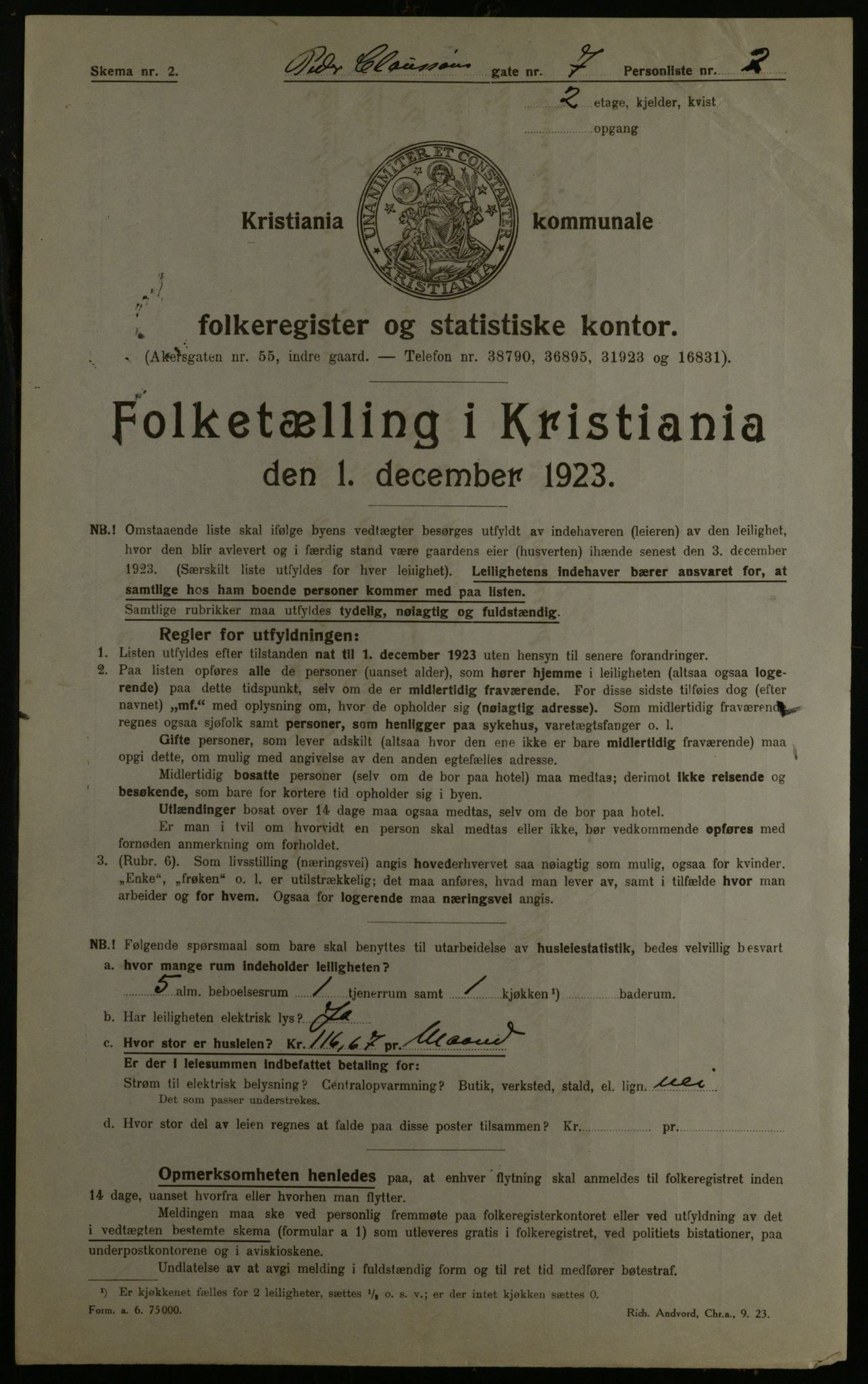 OBA, Municipal Census 1923 for Kristiania, 1923, p. 86861