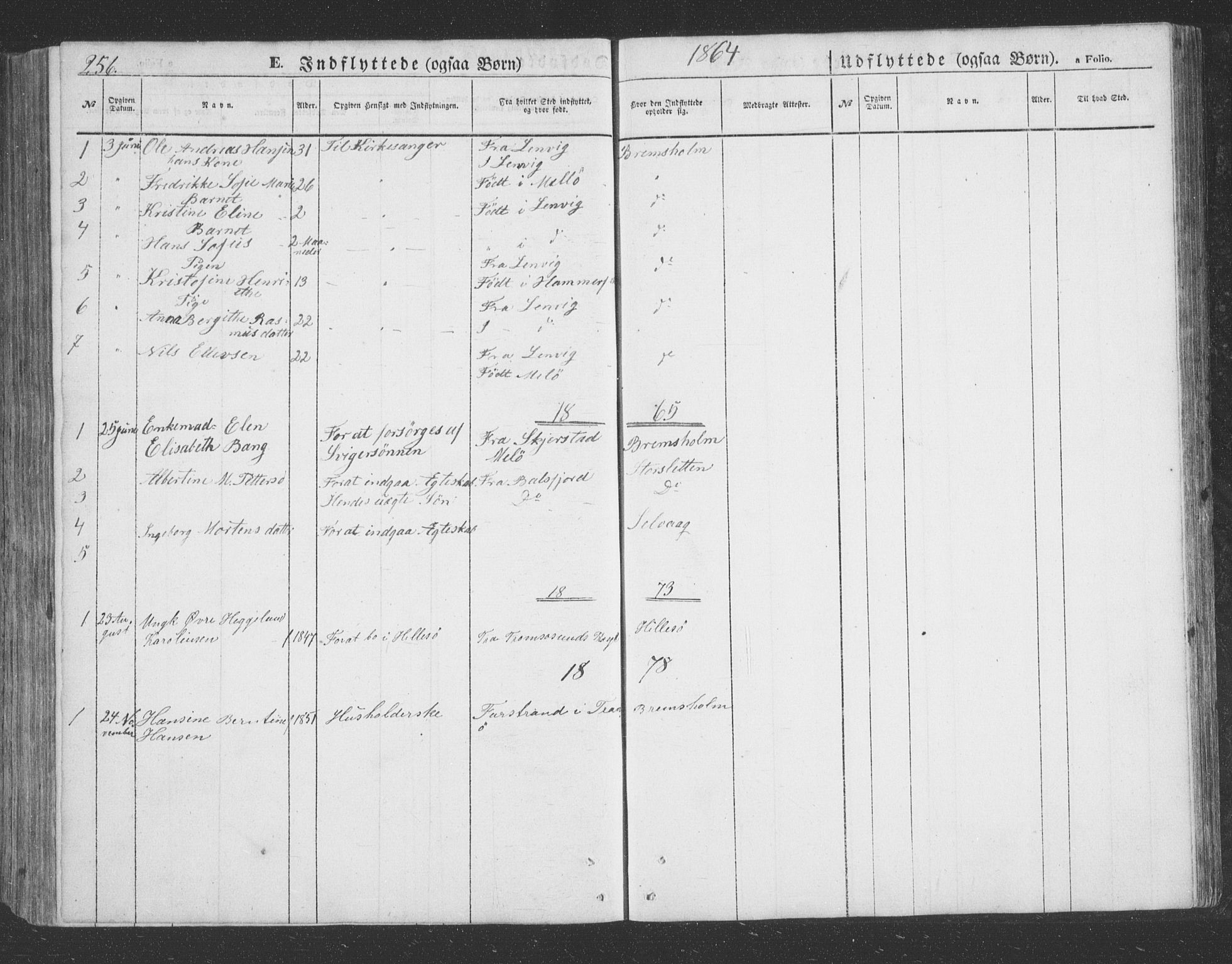 Lenvik sokneprestembete, SATØ/S-1310/H/Ha/Hab/L0020klokker: Parish register (copy) no. 20, 1855-1883, p. 256