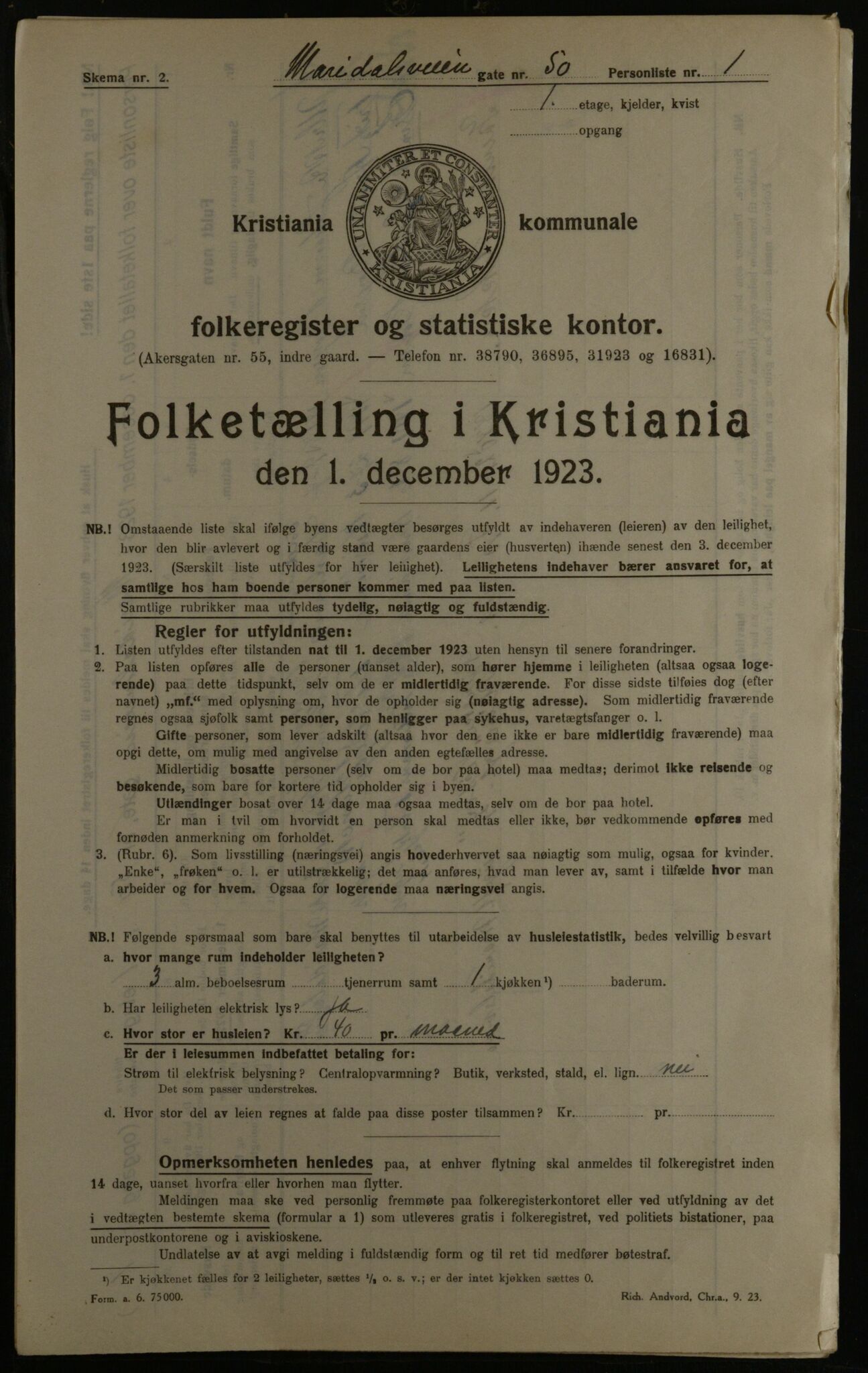 OBA, Municipal Census 1923 for Kristiania, 1923, p. 68137