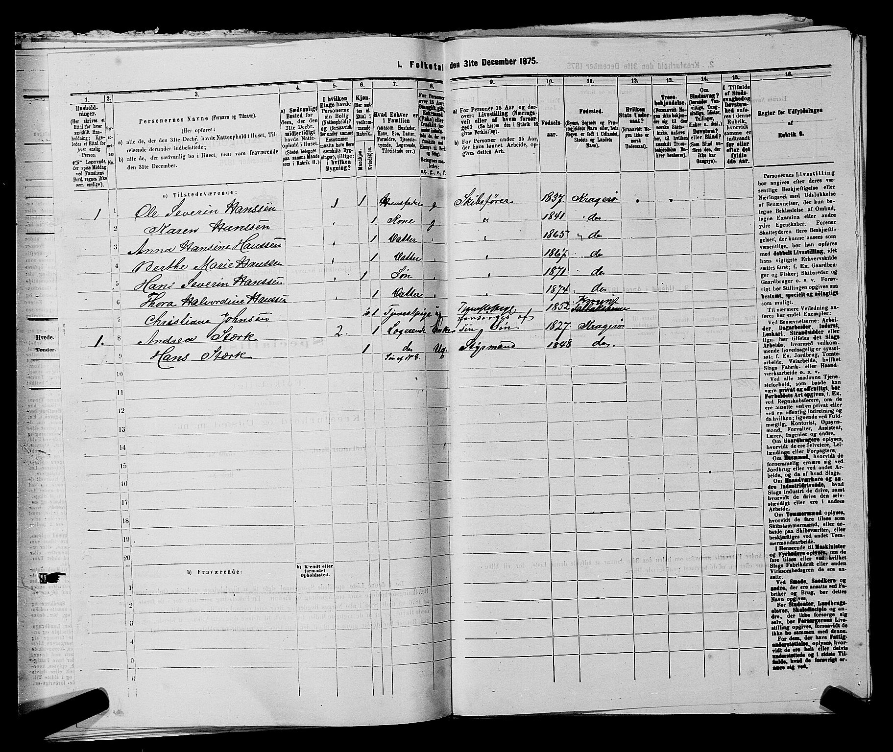 SAKO, 1875 census for 0801P Kragerø, 1875, p. 296