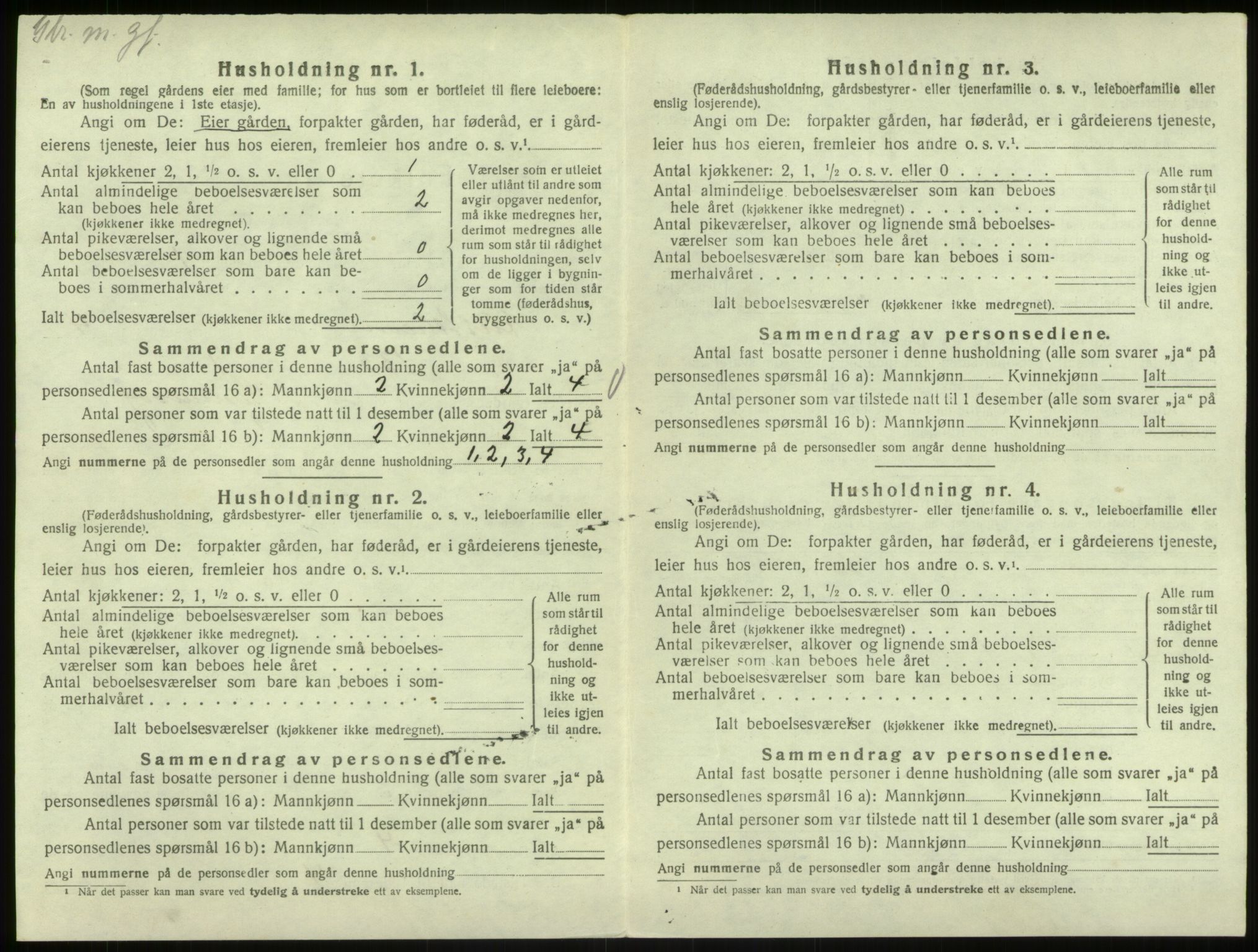 SAB, 1920 census for Austrheim, 1920, p. 195