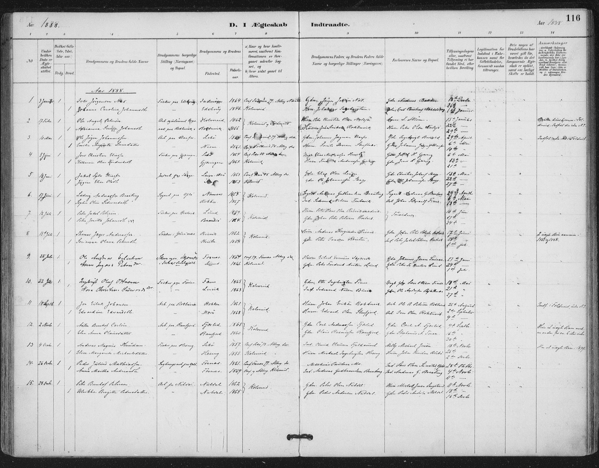 Ministerialprotokoller, klokkerbøker og fødselsregistre - Nord-Trøndelag, SAT/A-1458/780/L0644: Parish register (official) no. 780A08, 1886-1903, p. 116
