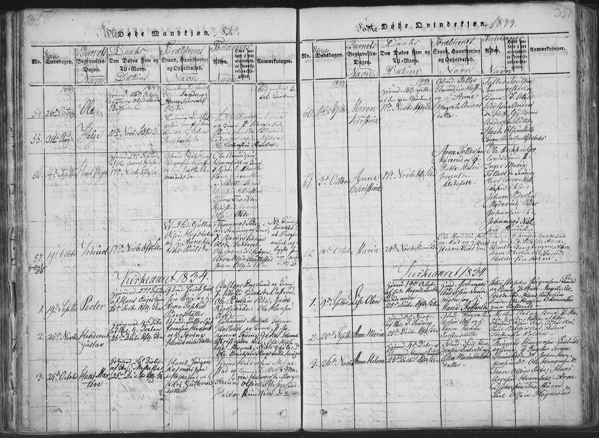 Sandsvær kirkebøker, AV/SAKO-A-244/F/Fa/L0004: Parish register (official) no. I 4, 1817-1839, p. 350-351