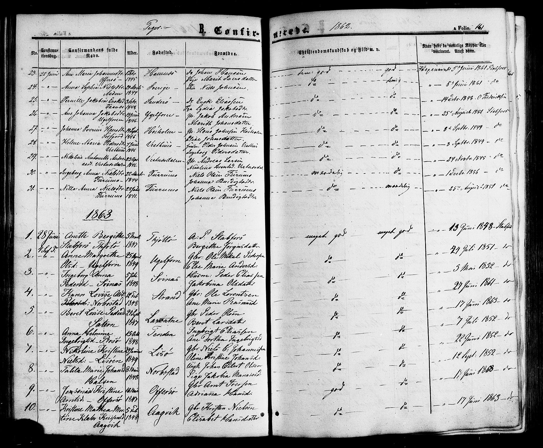 Ministerialprotokoller, klokkerbøker og fødselsregistre - Nordland, SAT/A-1459/817/L0262: Parish register (official) no. 817A03/ 1, 1862-1877, p. 161