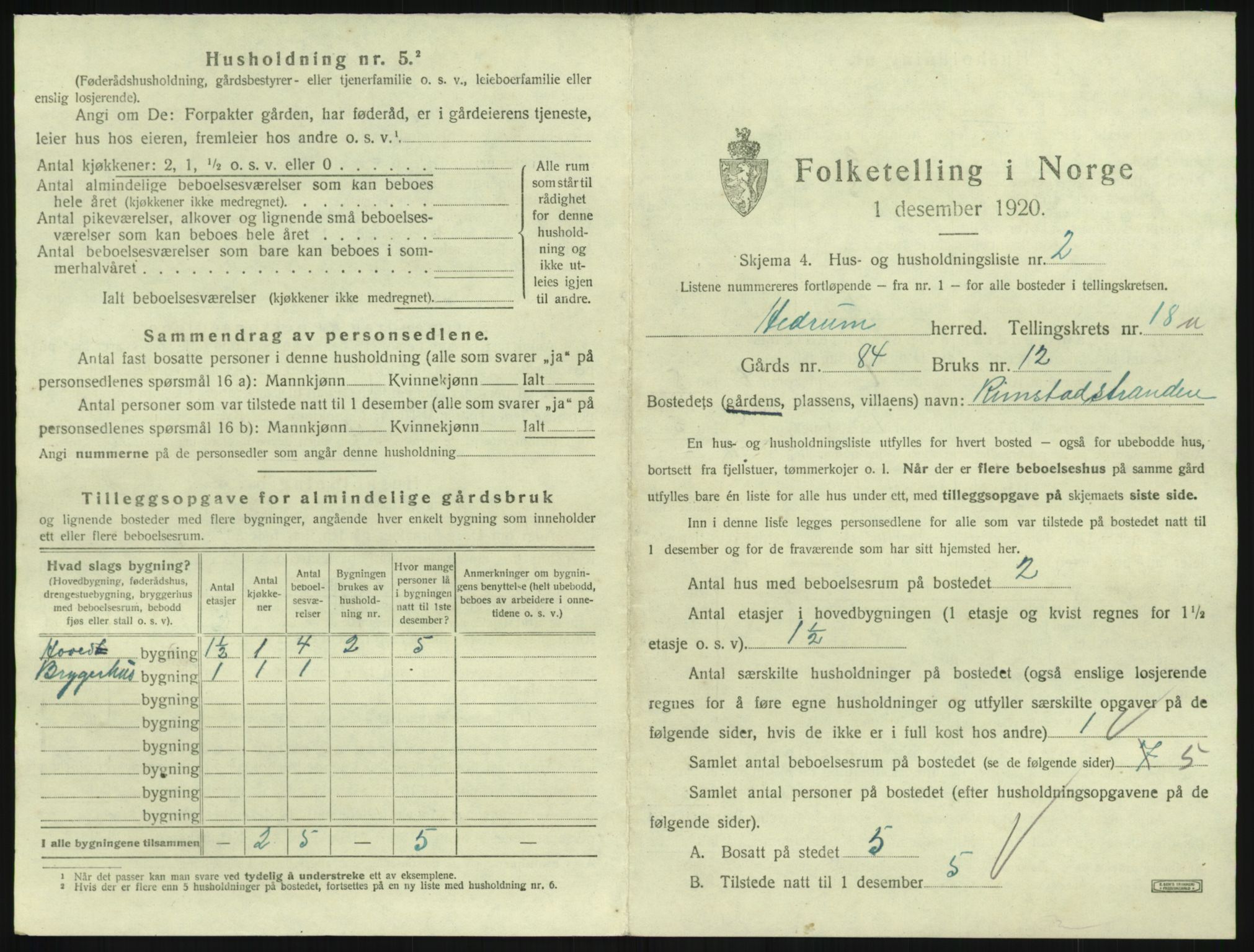 SAKO, 1920 census for Hedrum, 1920, p. 1567
