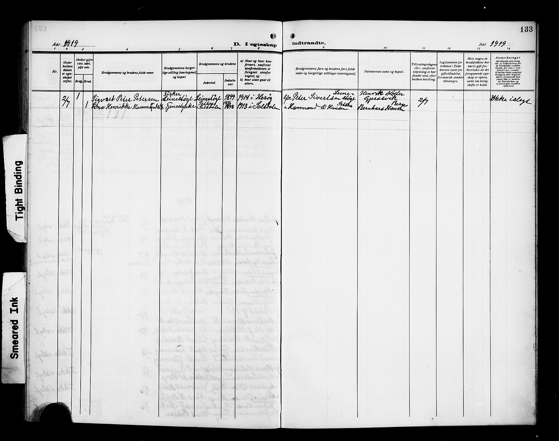 Ministerialprotokoller, klokkerbøker og fødselsregistre - Møre og Romsdal, AV/SAT-A-1454/507/L0083: Parish register (copy) no. 507C06, 1912-1919, p. 133