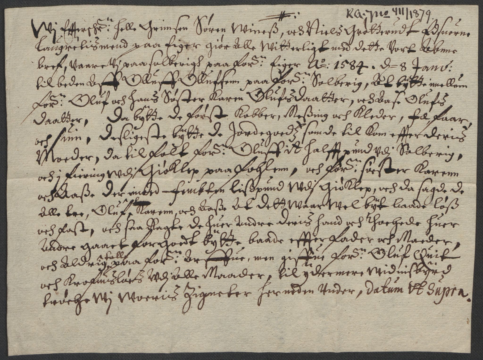 Riksarkivets diplomsamling, AV/RA-EA-5965/F02/L0086: Dokumenter, 1584, p. 42