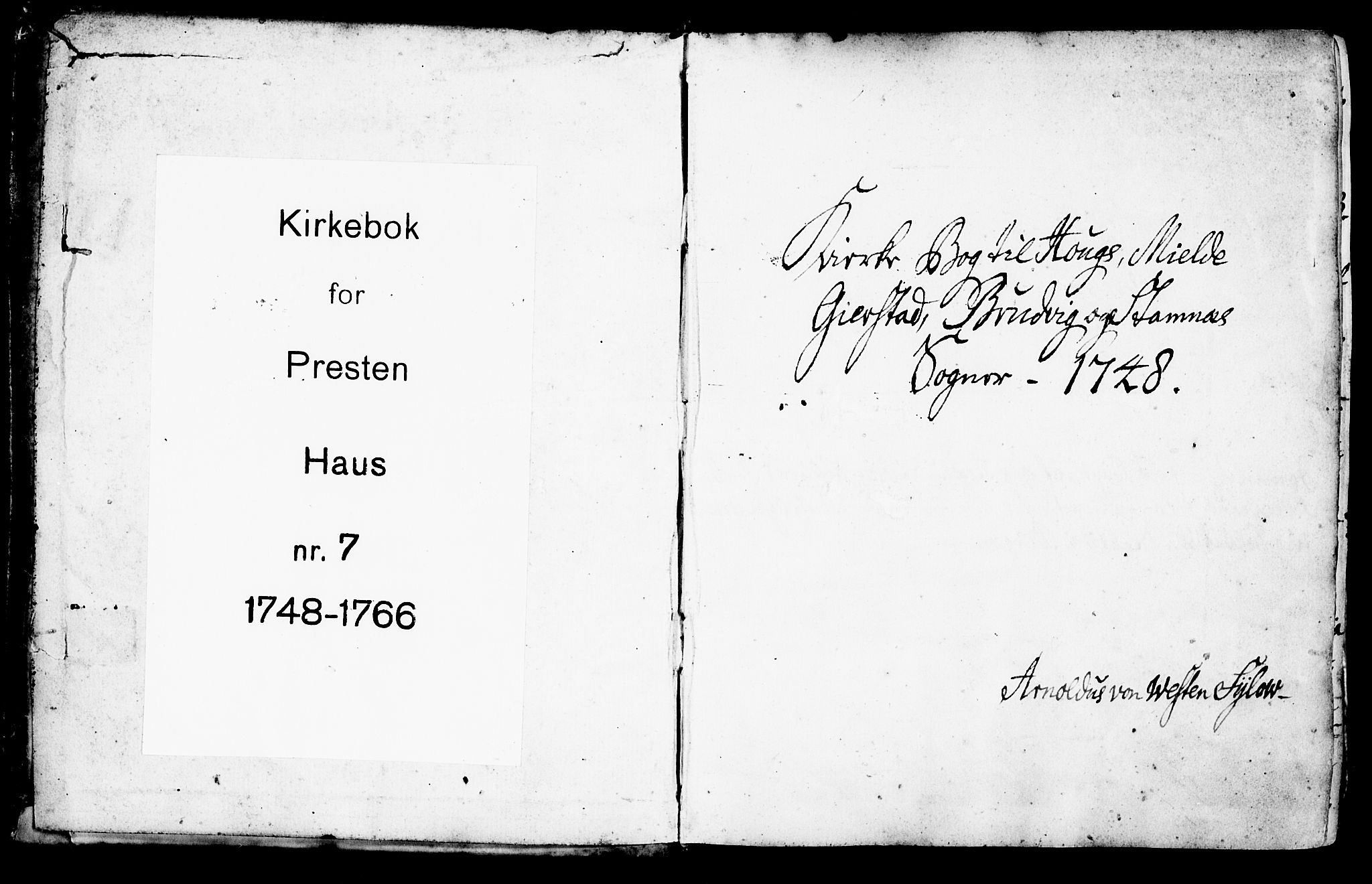 Haus sokneprestembete, SAB/A-75601/H/Haa: Parish register (official) no. A 7, 1748-1766, p. 1
