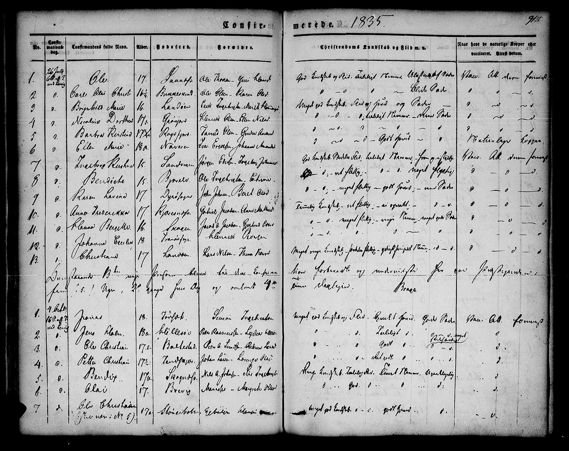 Lenvik sokneprestembete, SATØ/S-1310/H/Ha/Haa/L0004kirke: Parish register (official) no. 4, 1832-1844, p. 91