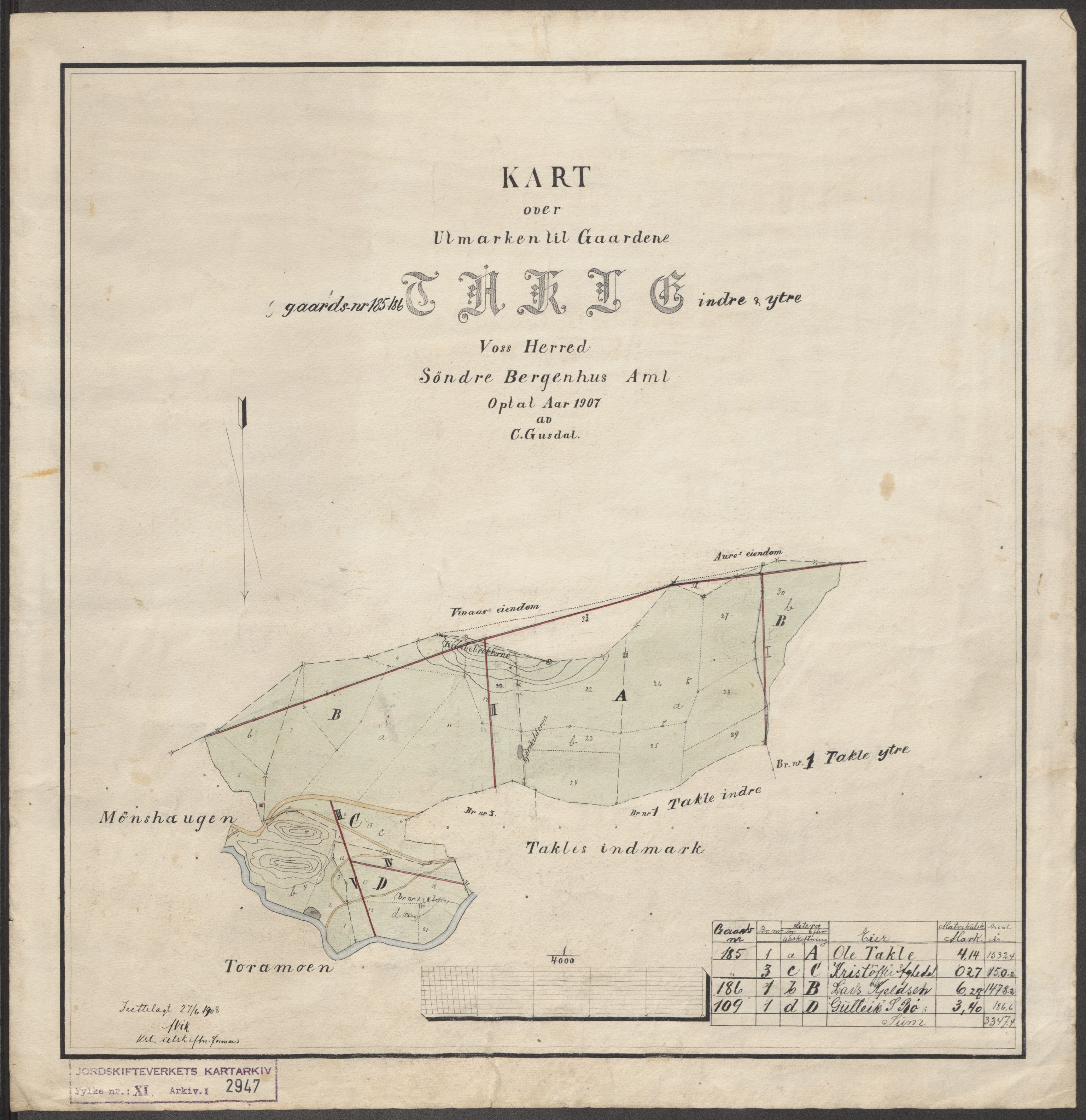 Jordskifteverkets kartarkiv, RA/S-3929/T, 1859-1988, p. 3320