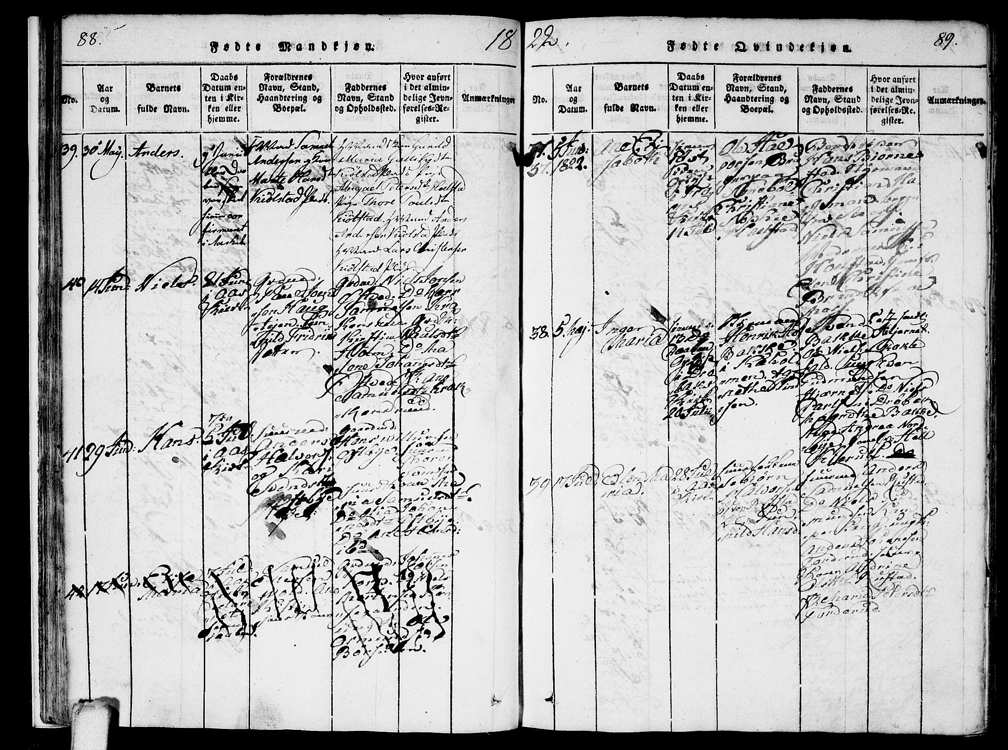 Ås prestekontor Kirkebøker, SAO/A-10894/F/Fa/L0004: Parish register (official) no. I 4, 1818-1826, p. 88-89
