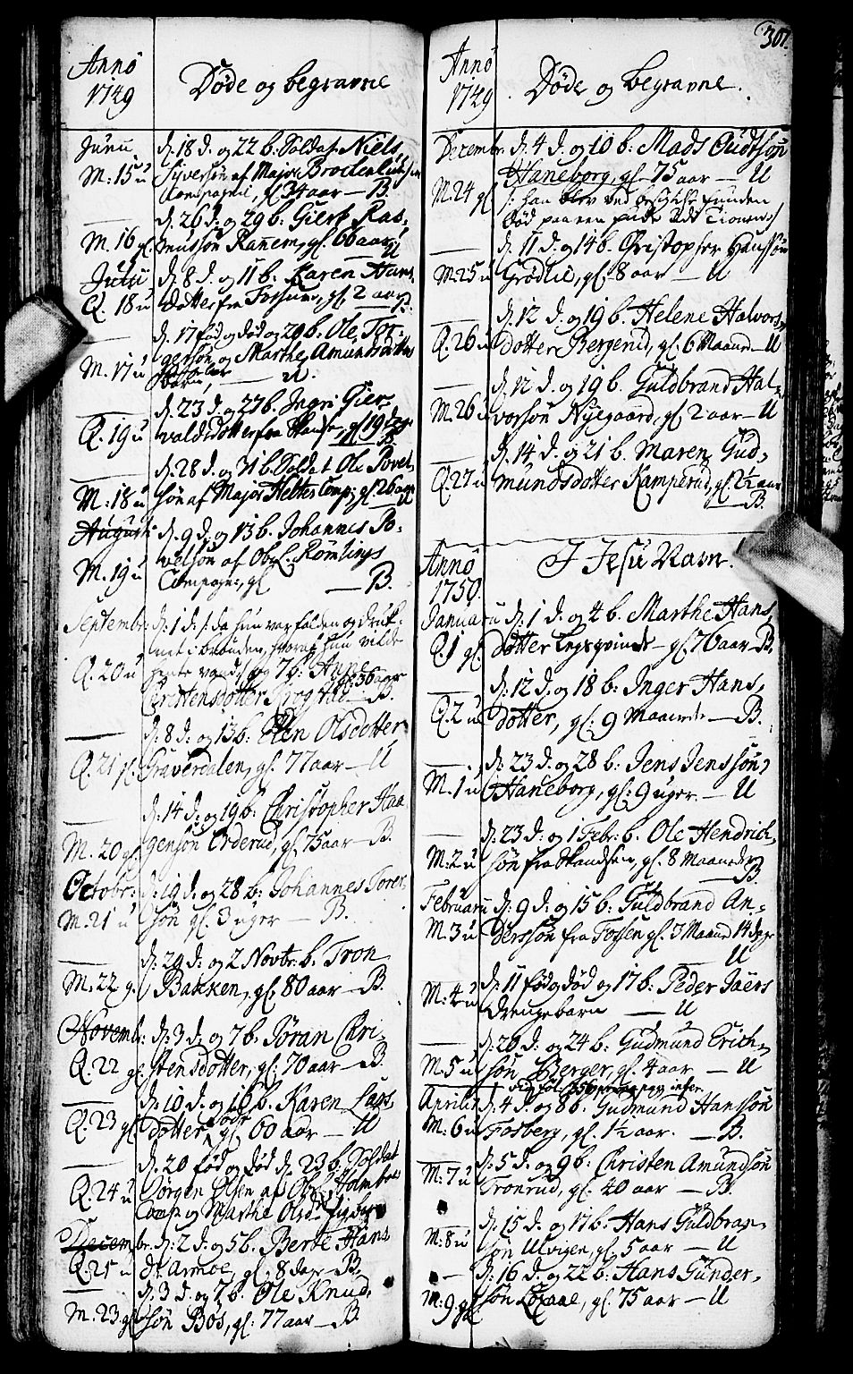 Aurskog prestekontor Kirkebøker, SAO/A-10304a/F/Fa/L0002: Parish register (official) no. I 2, 1735-1766, p. 307