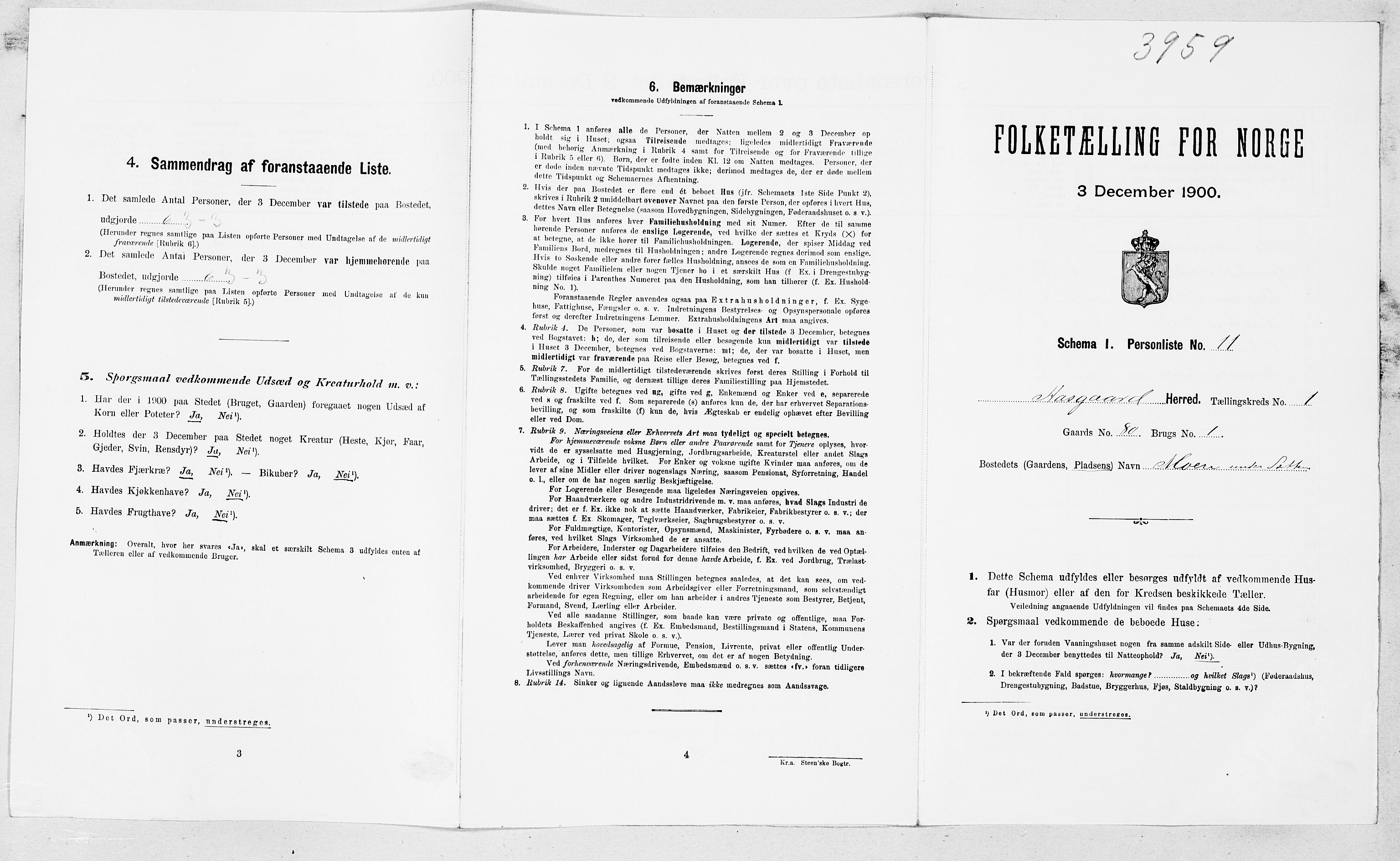 SAT, 1900 census for Åsskard, 1900, p. 34