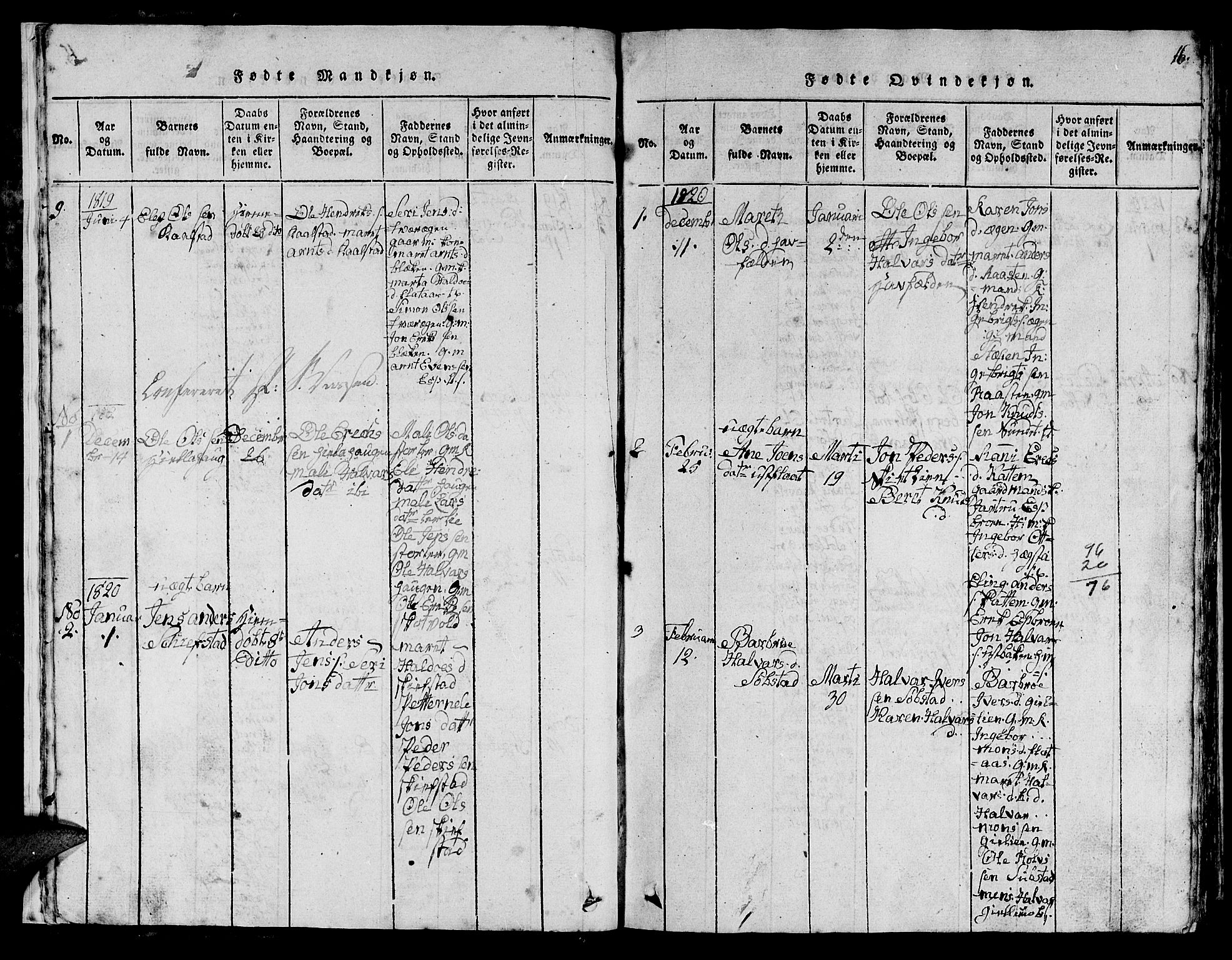 Ministerialprotokoller, klokkerbøker og fødselsregistre - Sør-Trøndelag, SAT/A-1456/613/L0393: Parish register (copy) no. 613C01, 1816-1886, p. 16