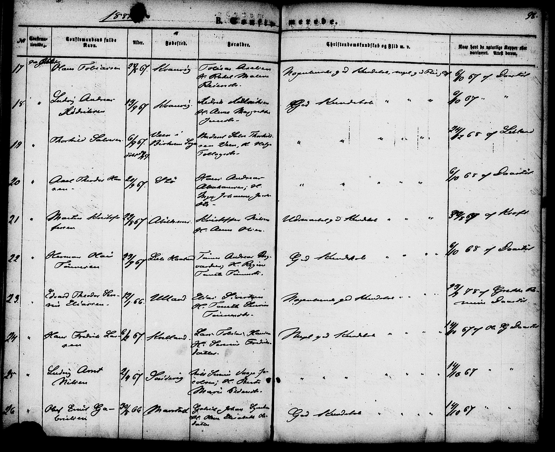 Flekkefjord sokneprestkontor, AV/SAK-1111-0012/F/Fa/Fab/L0005: Parish register (official) no. A 5, 1870-1886, p. 98