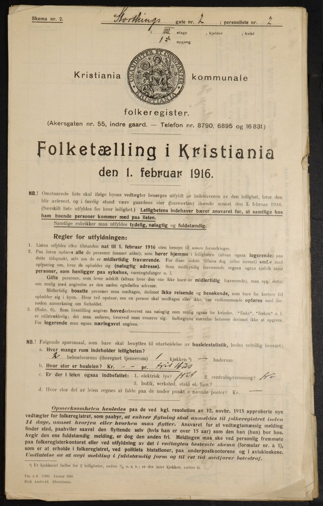 OBA, Municipal Census 1916 for Kristiania, 1916, p. 106277