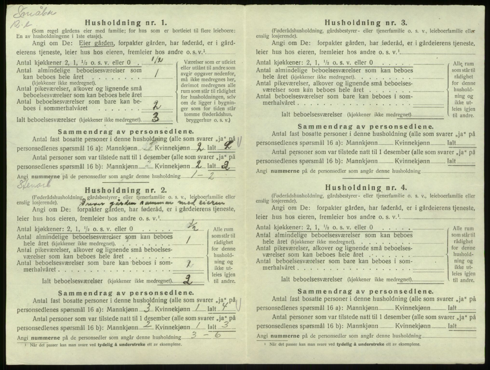 SAB, 1920 census for Hosanger, 1920, p. 451