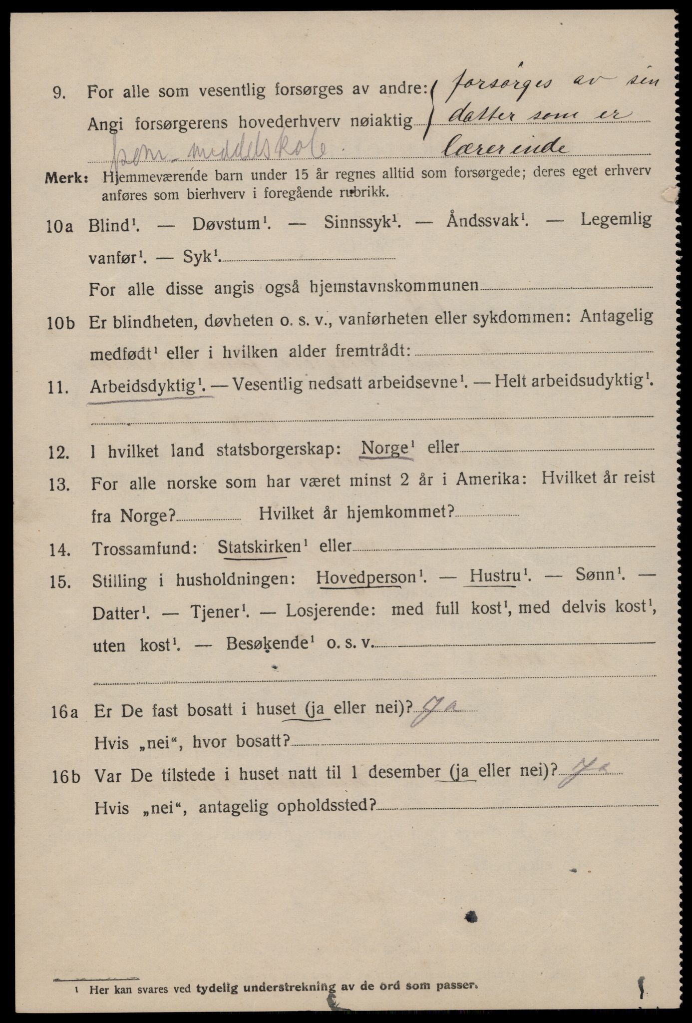 SAST, 1920 census for Stavanger, 1920, p. 99445