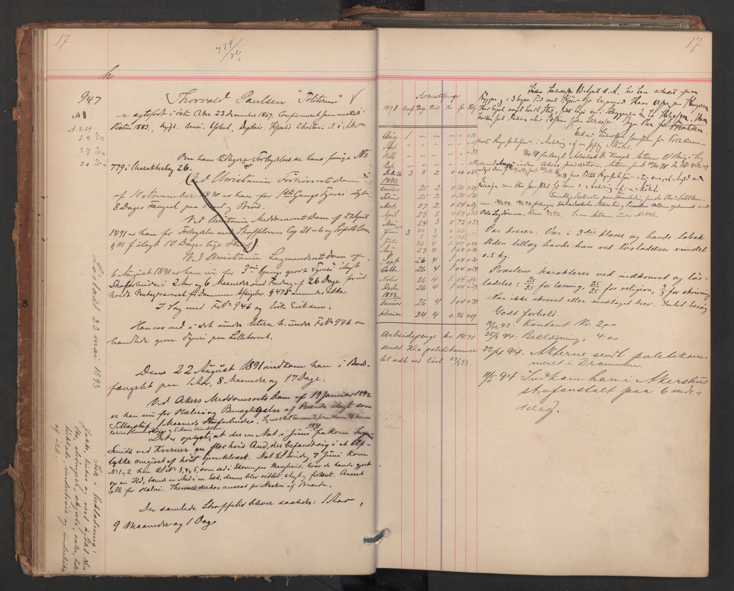 Botsfengslet, AV/RA-S-1539/D/Db/Dbb/L0027: 931h - 213i, 1891-1893, p. 17