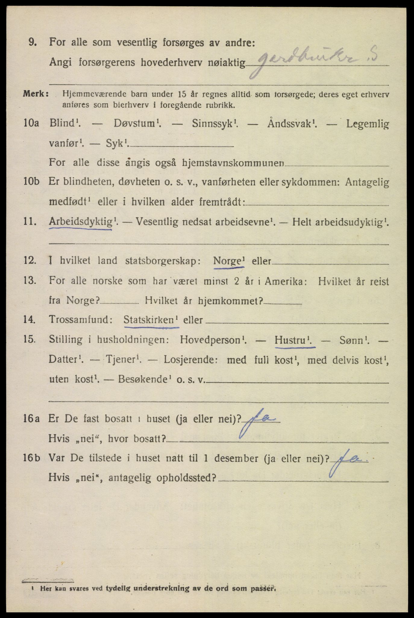 SAK, 1920 census for Herad, 1920, p. 1299