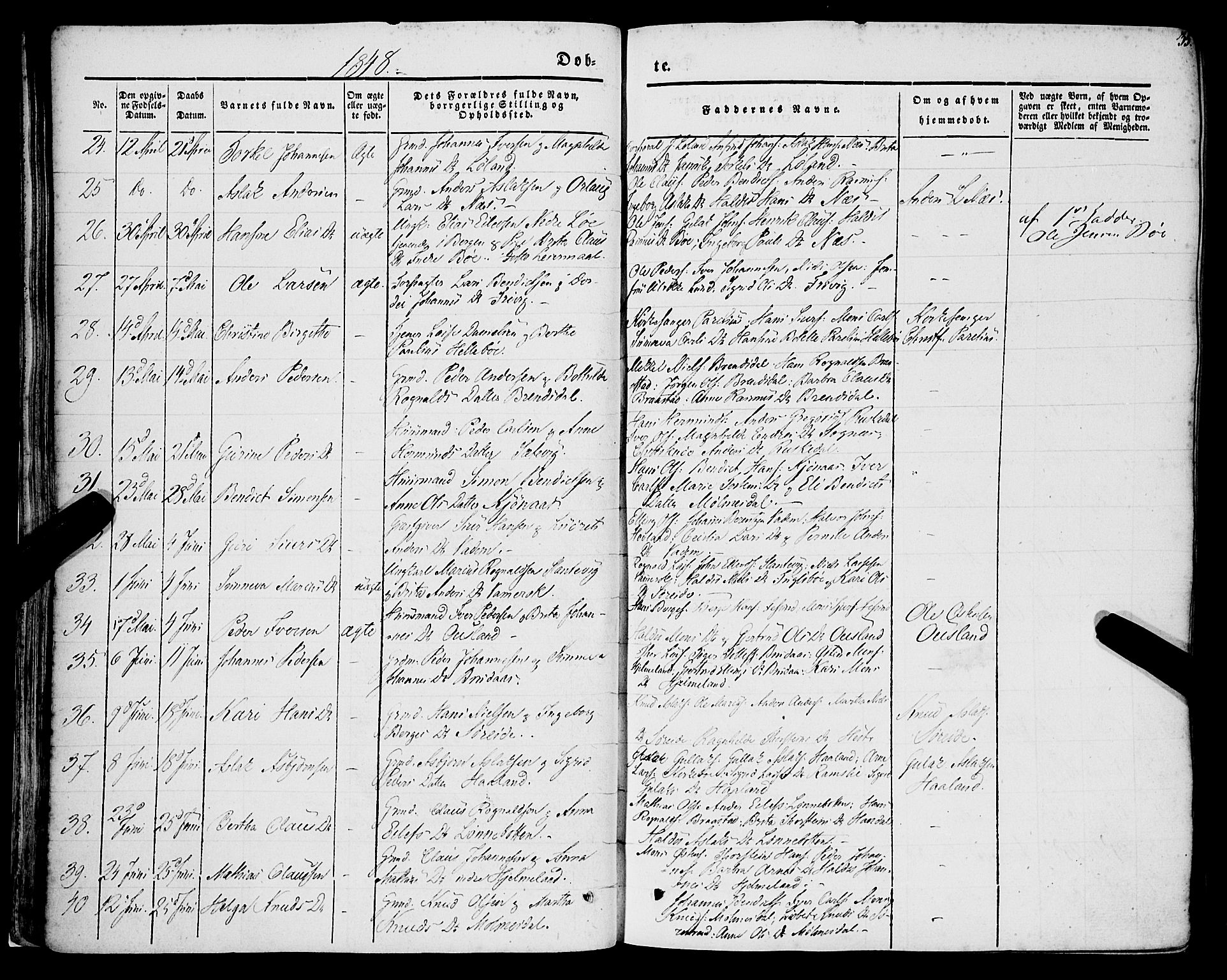 Lavik sokneprestembete, AV/SAB-A-80901: Parish register (official) no. A 3, 1843-1863, p. 35