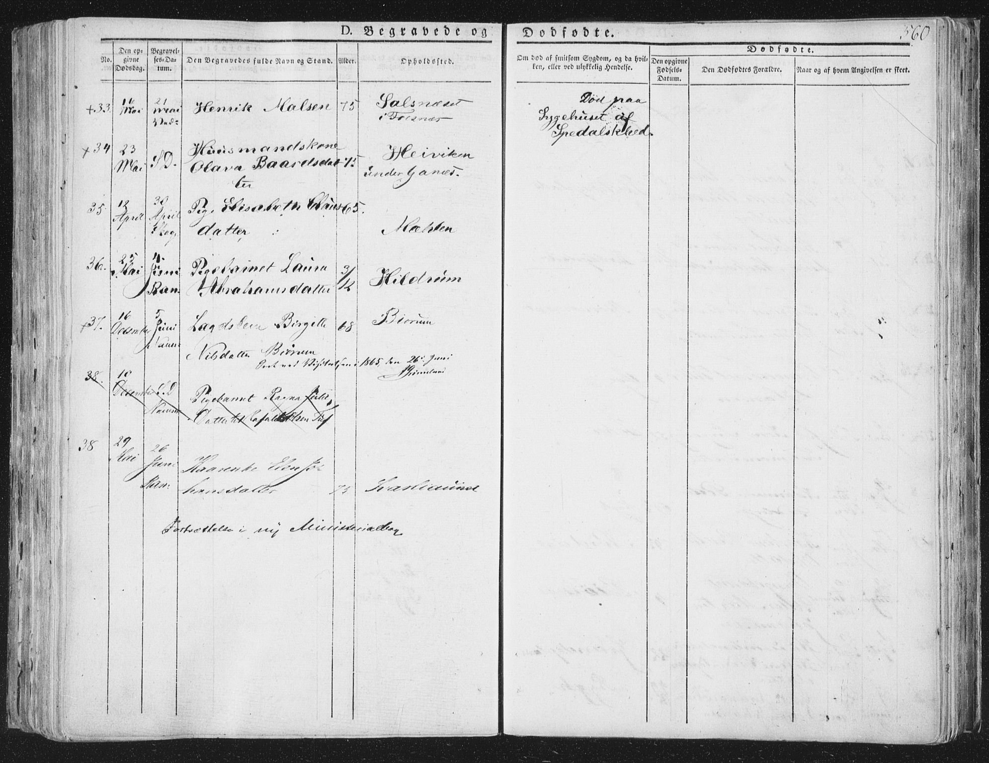 Ministerialprotokoller, klokkerbøker og fødselsregistre - Nord-Trøndelag, AV/SAT-A-1458/764/L0552: Parish register (official) no. 764A07b, 1824-1865, p. 560