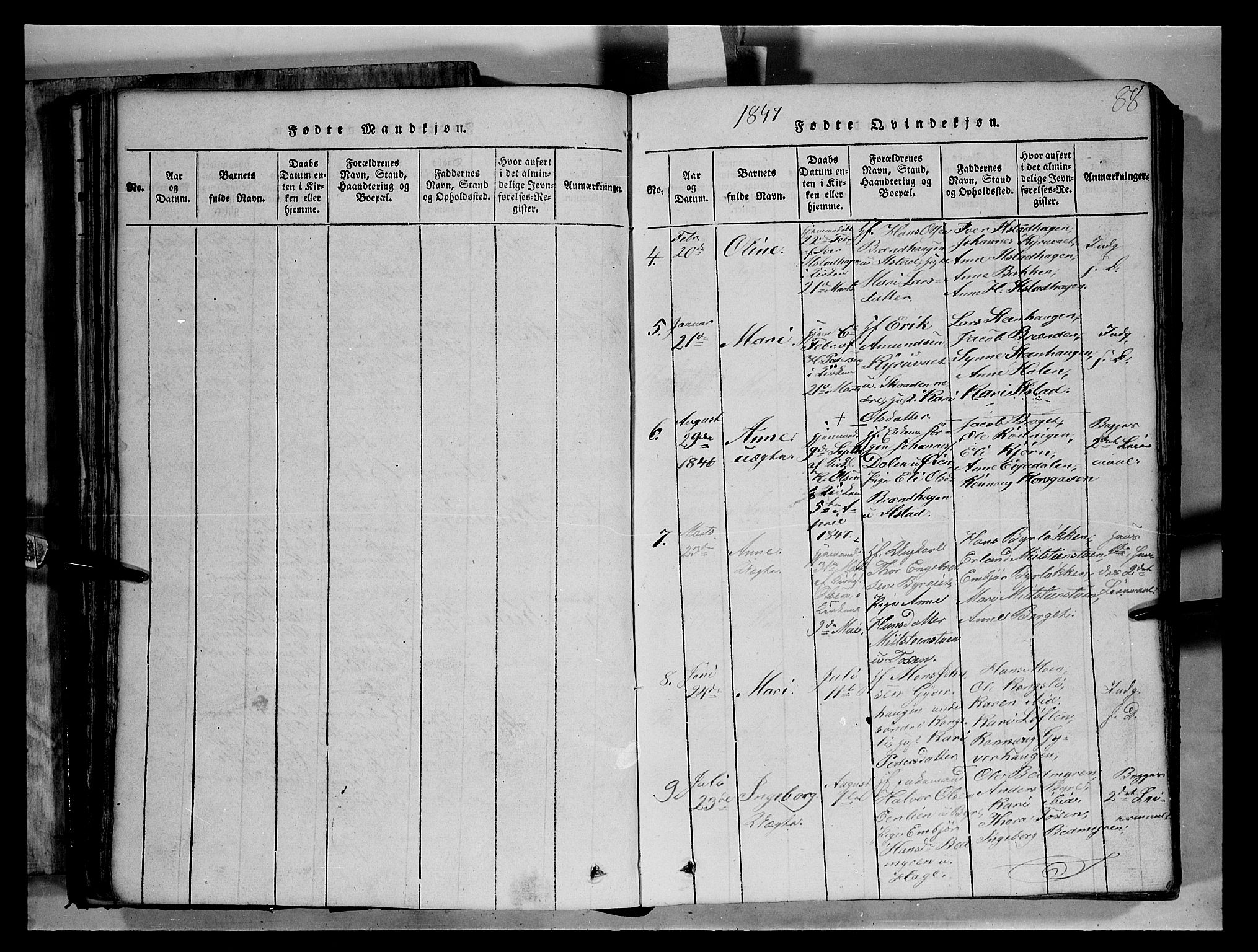 Fron prestekontor, SAH/PREST-078/H/Ha/Hab/L0004: Parish register (copy) no. 4, 1816-1850, p. 88