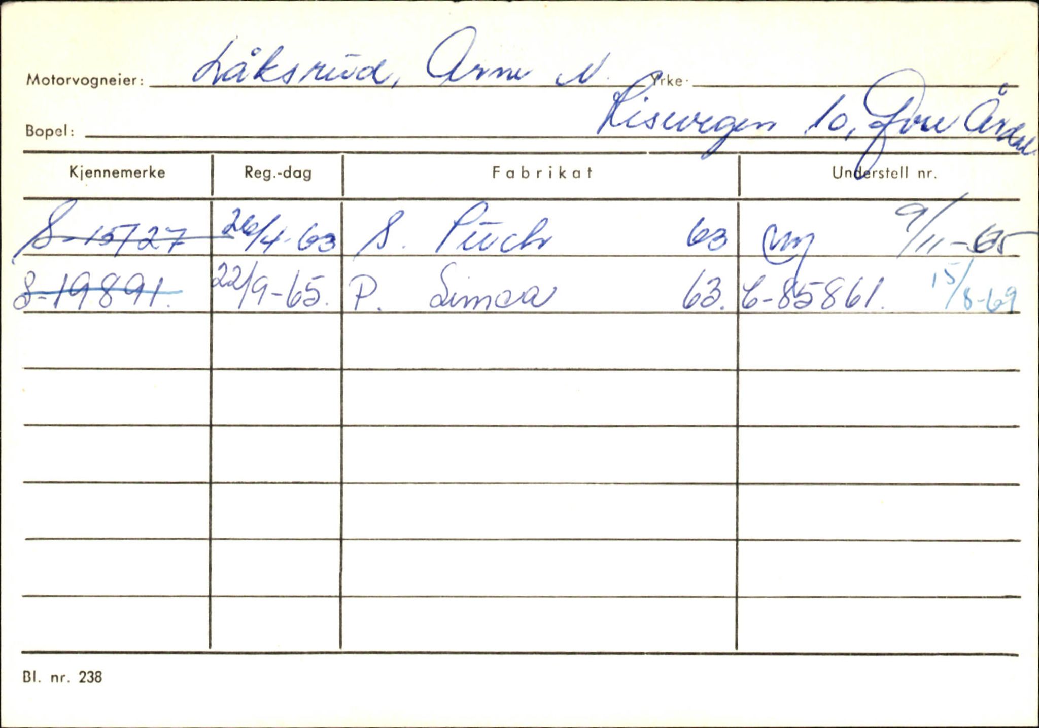 Statens vegvesen, Sogn og Fjordane vegkontor, AV/SAB-A-5301/4/F/L0145: Registerkort Vågsøy S-Å. Årdal I-P, 1945-1975, p. 1601