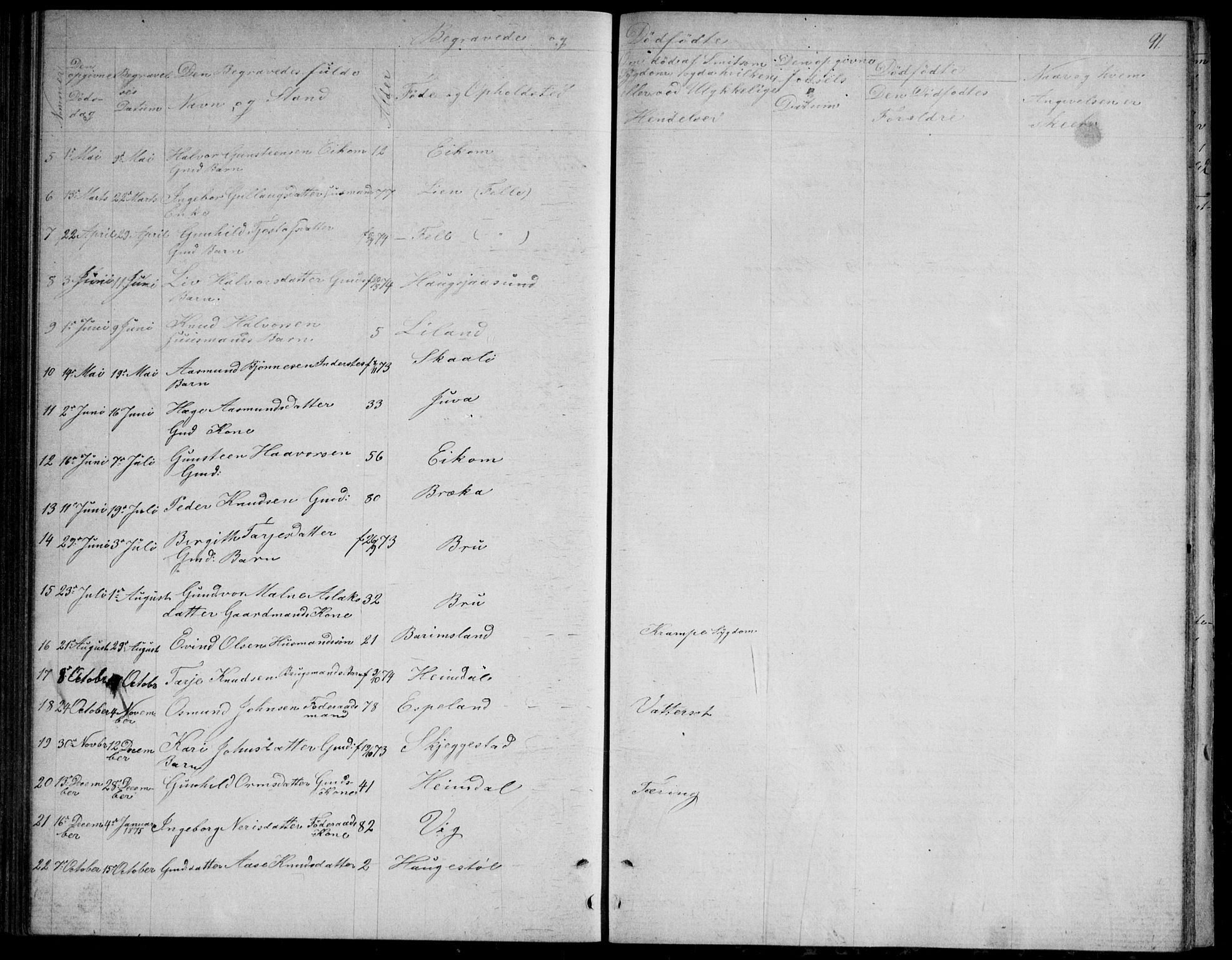 Nissedal kirkebøker, SAKO/A-288/G/Gb/L0002: Parish register (copy) no. II 2, 1863-1892, p. 91