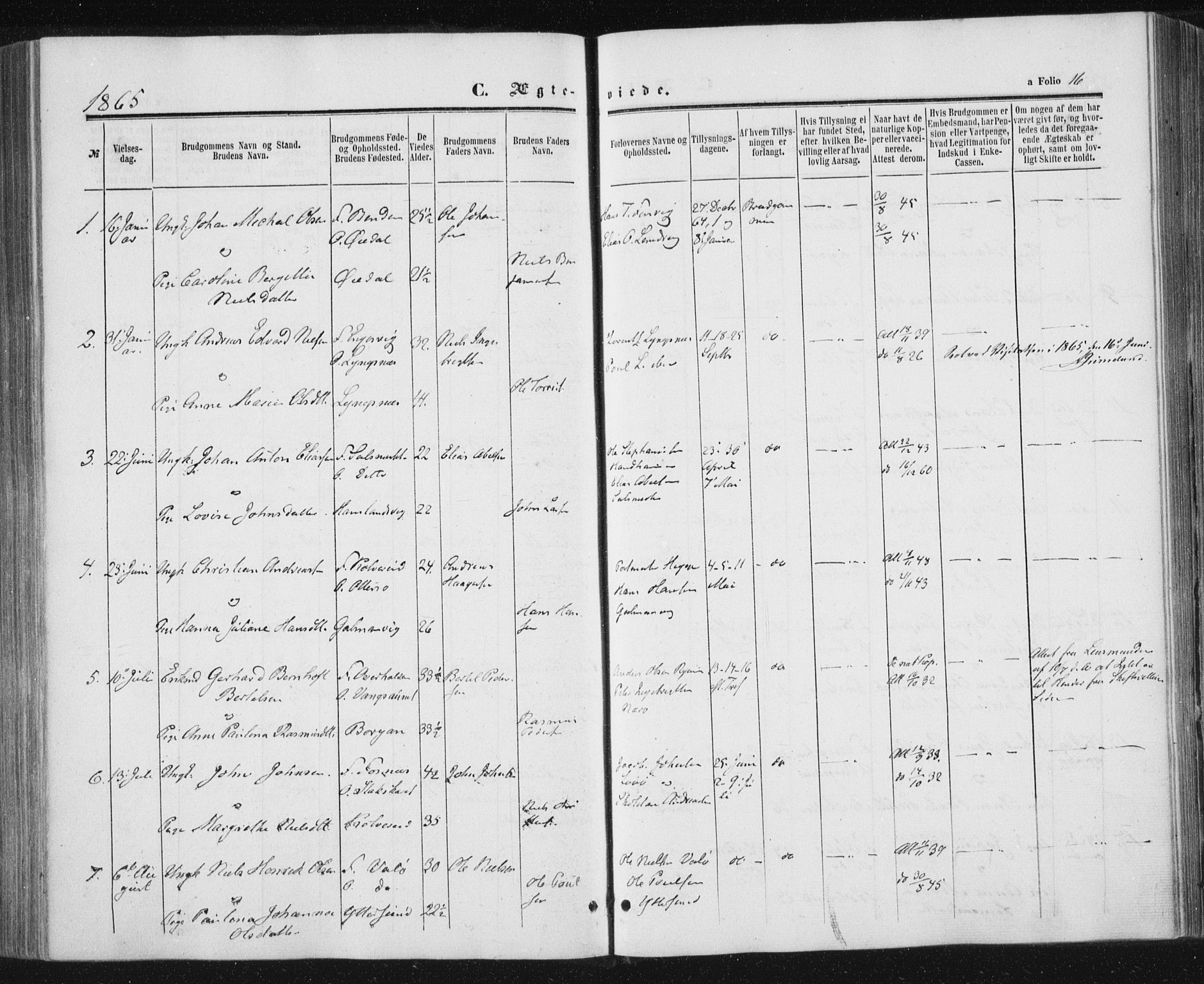 Ministerialprotokoller, klokkerbøker og fødselsregistre - Nord-Trøndelag, AV/SAT-A-1458/784/L0670: Parish register (official) no. 784A05, 1860-1876, p. 16