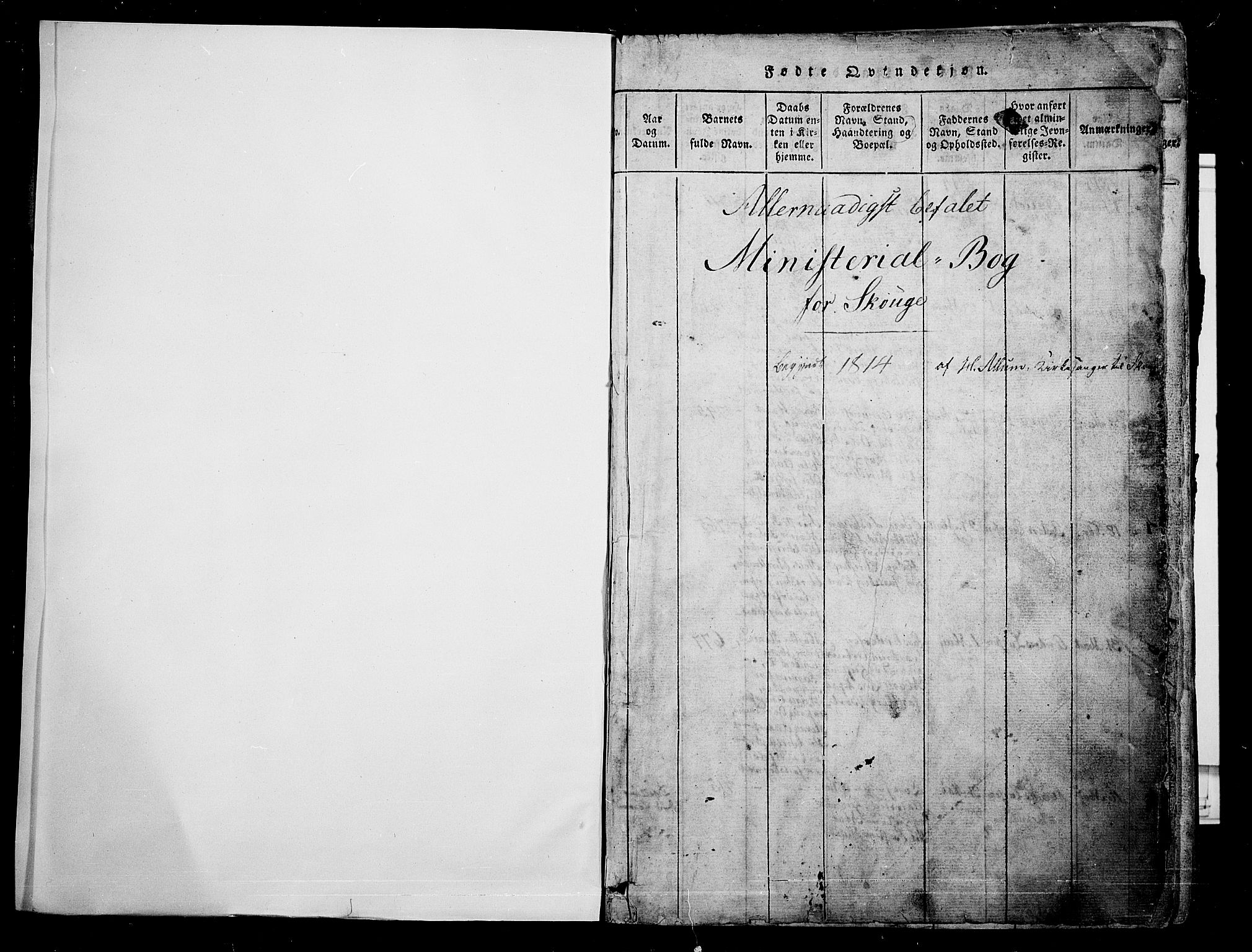 Skoger kirkebøker, AV/SAKO-A-59/G/Ga/L0001: Parish register (copy) no. I 1, 1814-1845, p. 0-1