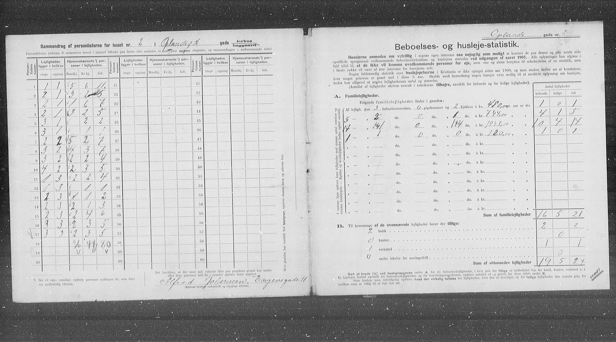 OBA, Municipal Census 1905 for Kristiania, 1905, p. 39813