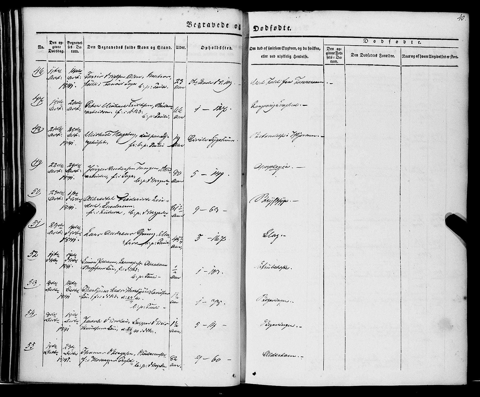 Nykirken Sokneprestembete, AV/SAB-A-77101/H/Haa/L0041: Parish register (official) no. E 1, 1833-1850, p. 40