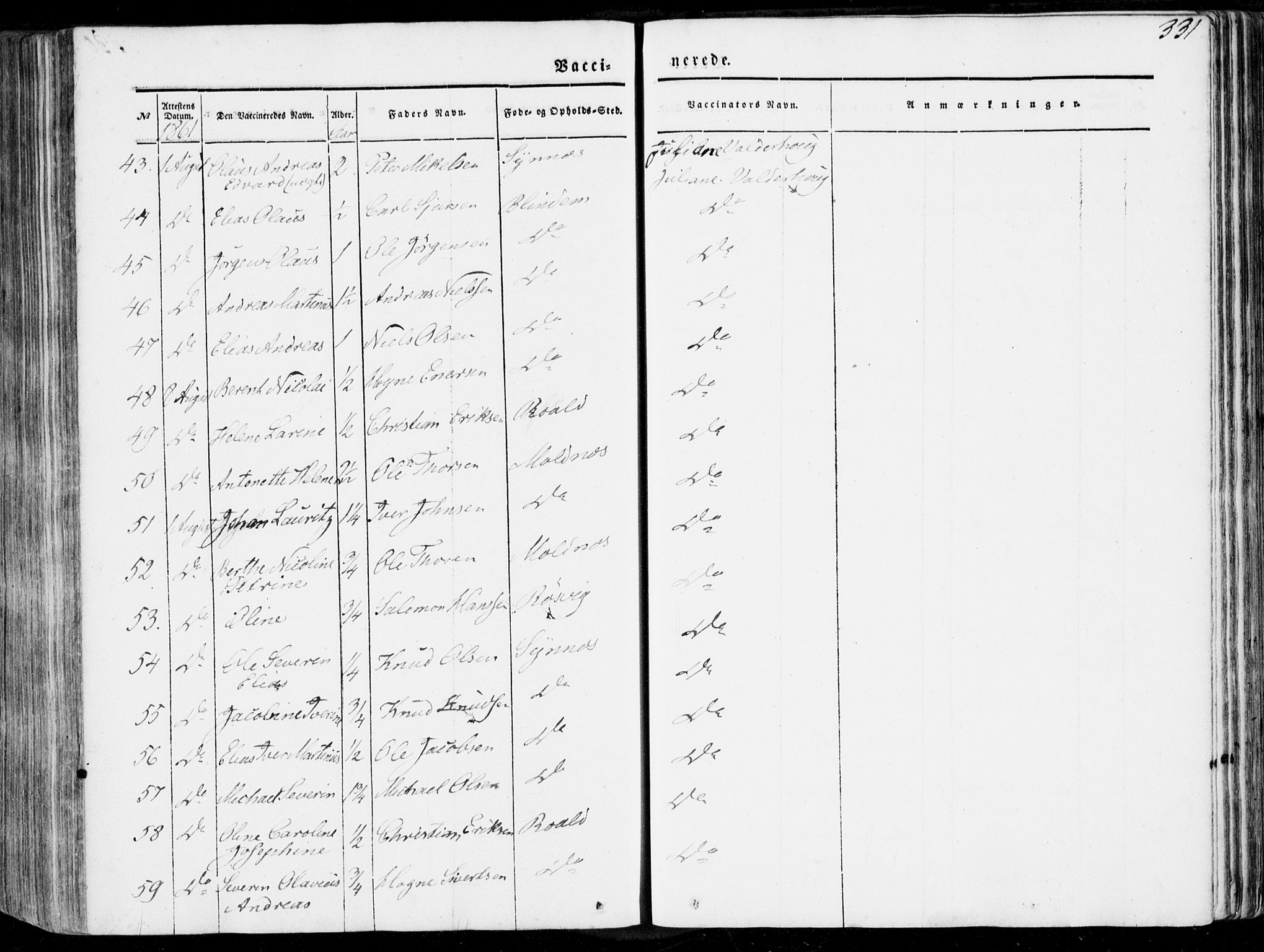 Ministerialprotokoller, klokkerbøker og fødselsregistre - Møre og Romsdal, AV/SAT-A-1454/536/L0497: Parish register (official) no. 536A06, 1845-1865, p. 331